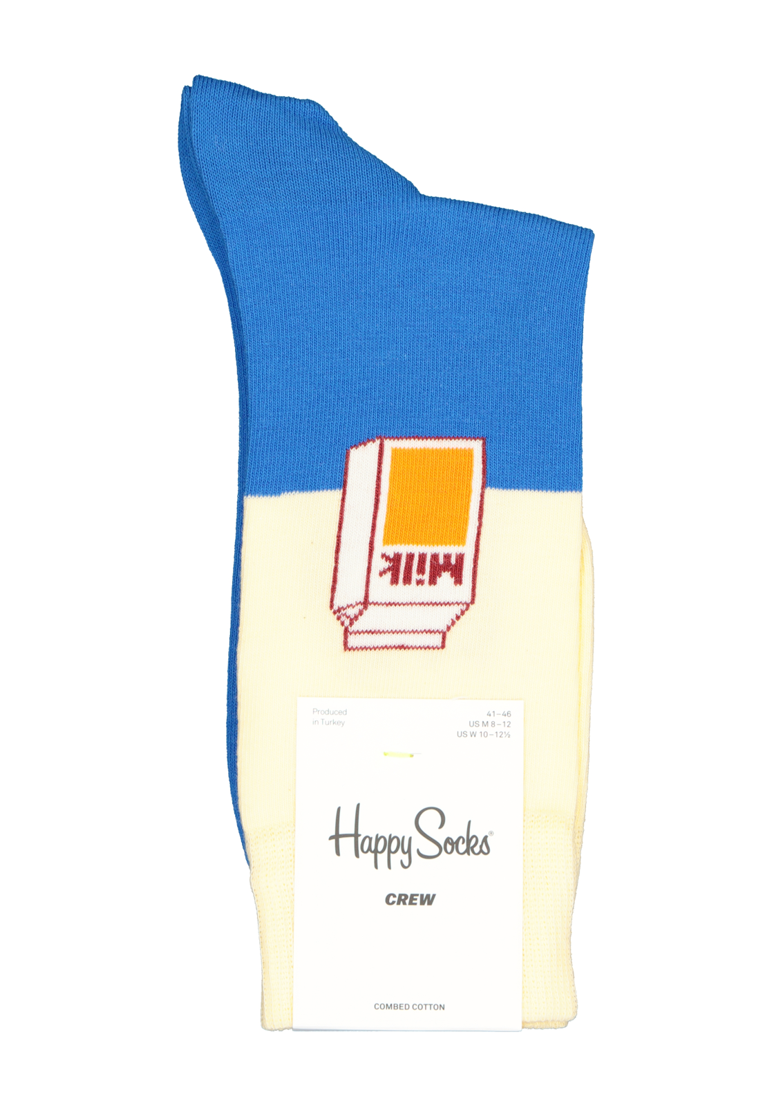 3-7333102535662_happy_socks__HR Happy Socks Milk Sock, blauw-witte melk