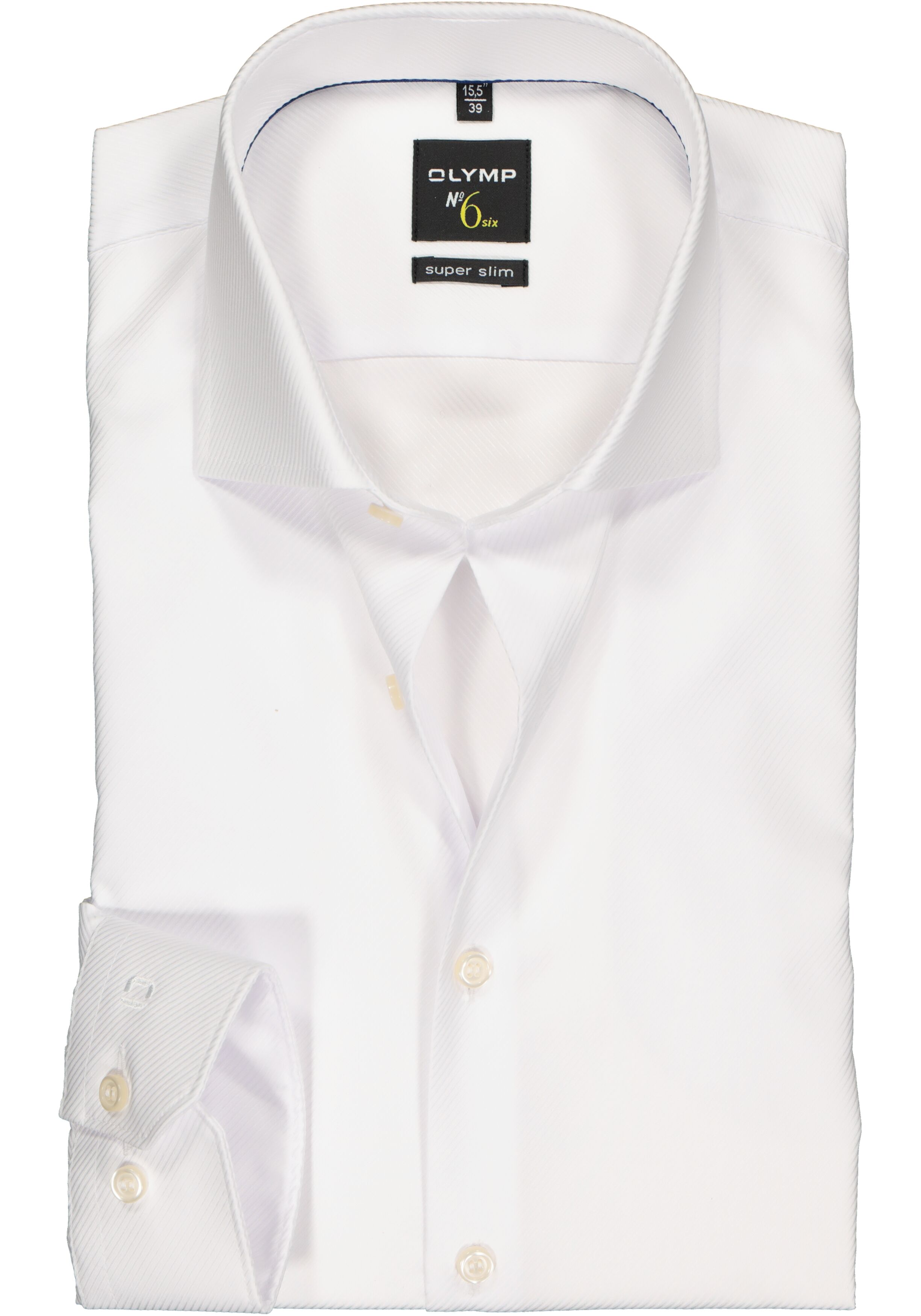OLYMP No. Six super slim fit overhemd, wit diamant twill