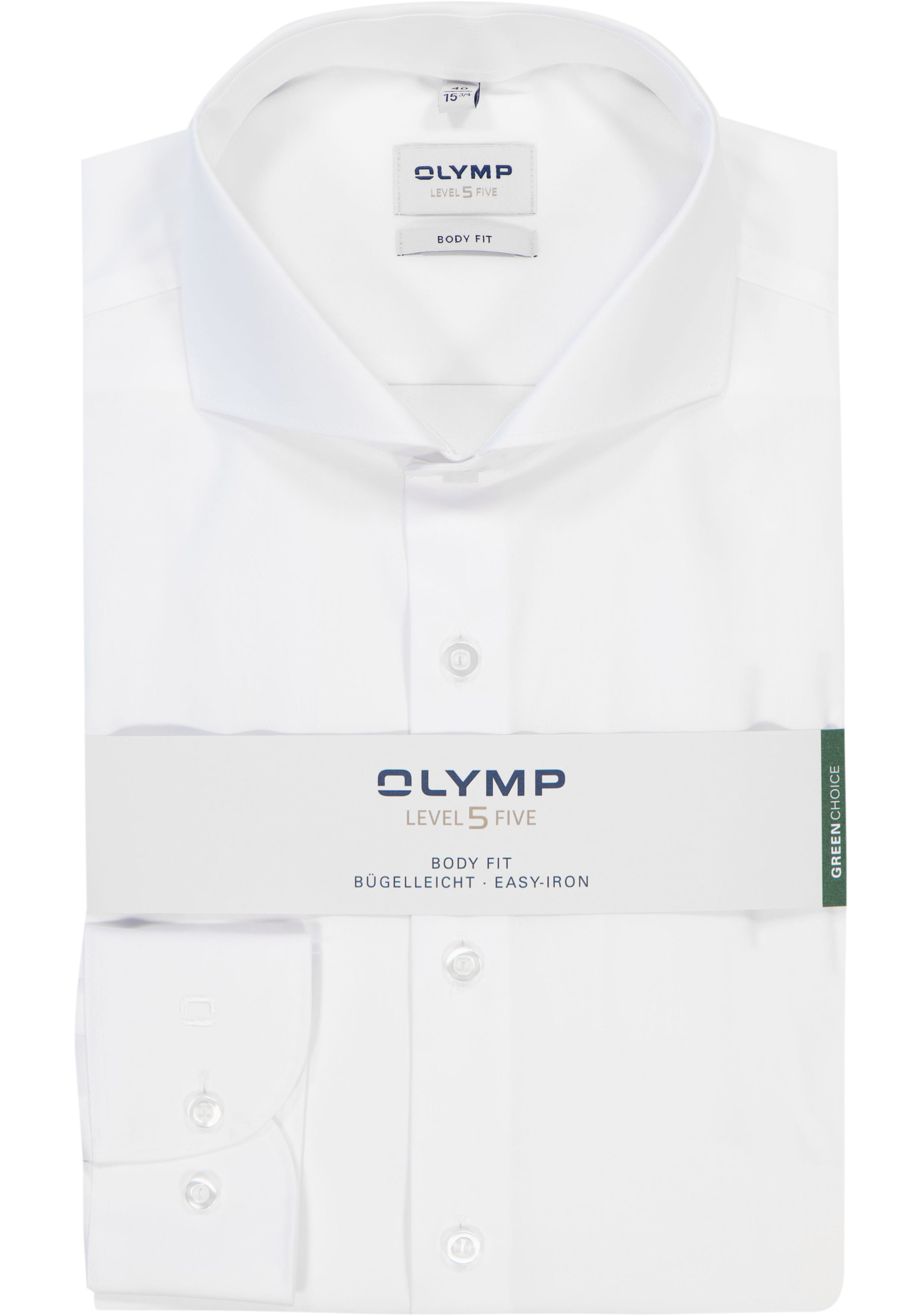OLYMP Level 5 body fit overhemd, popeline, wit
