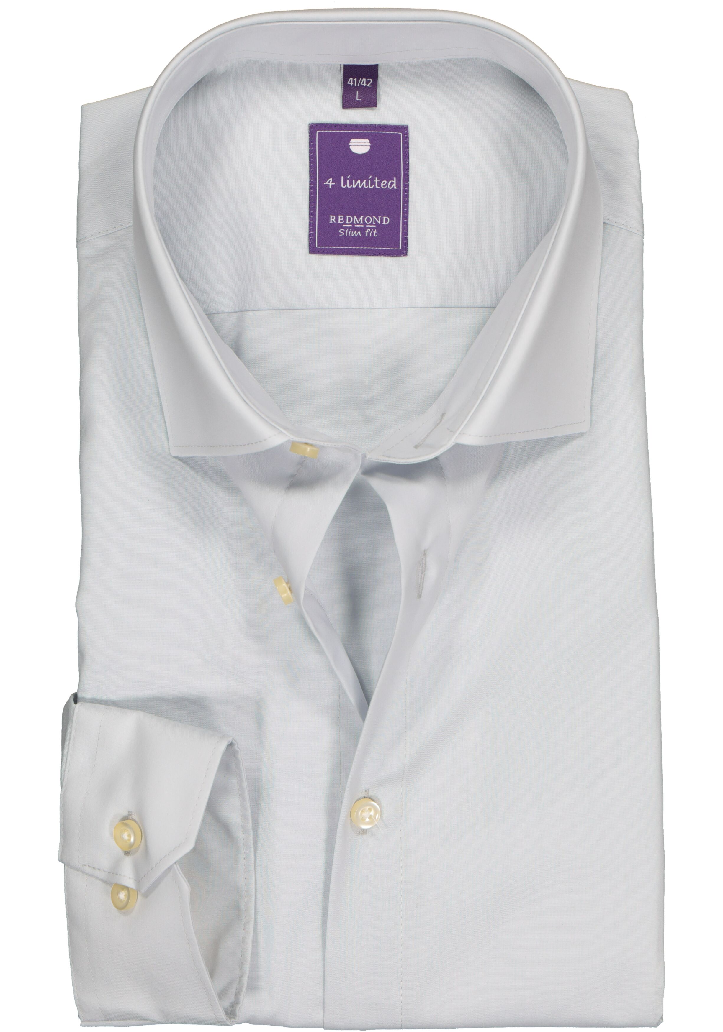 Redmond slim fit overhemd, licht grijs