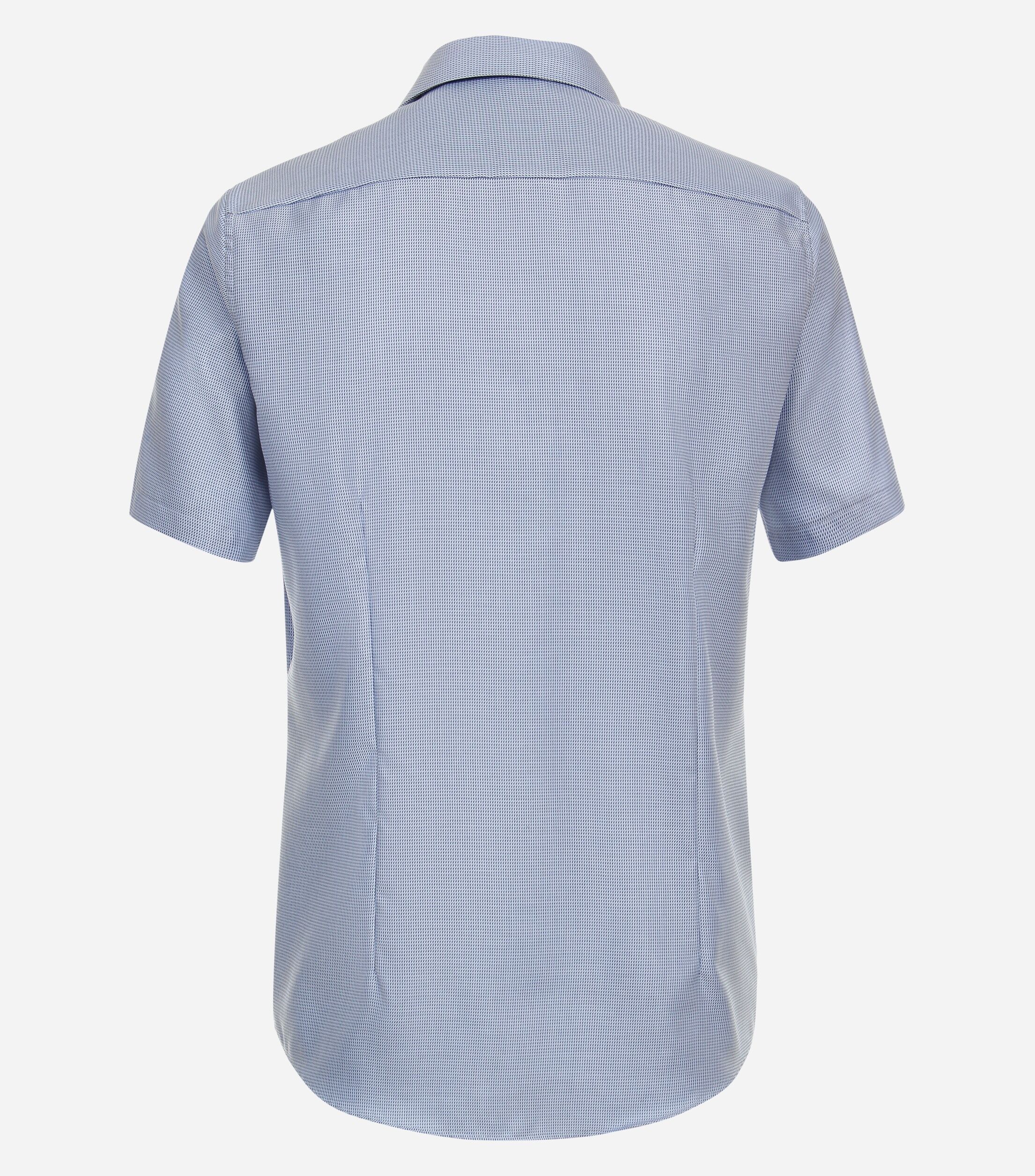 VENTI modern fit overhemd, korte mouw, dobby, blauw
