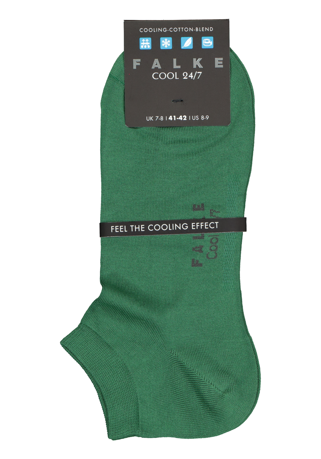 3-4043874210119_falke_cool_1p_HR FALKE Cool 24/7 heren enkelsokken, groen (golf)