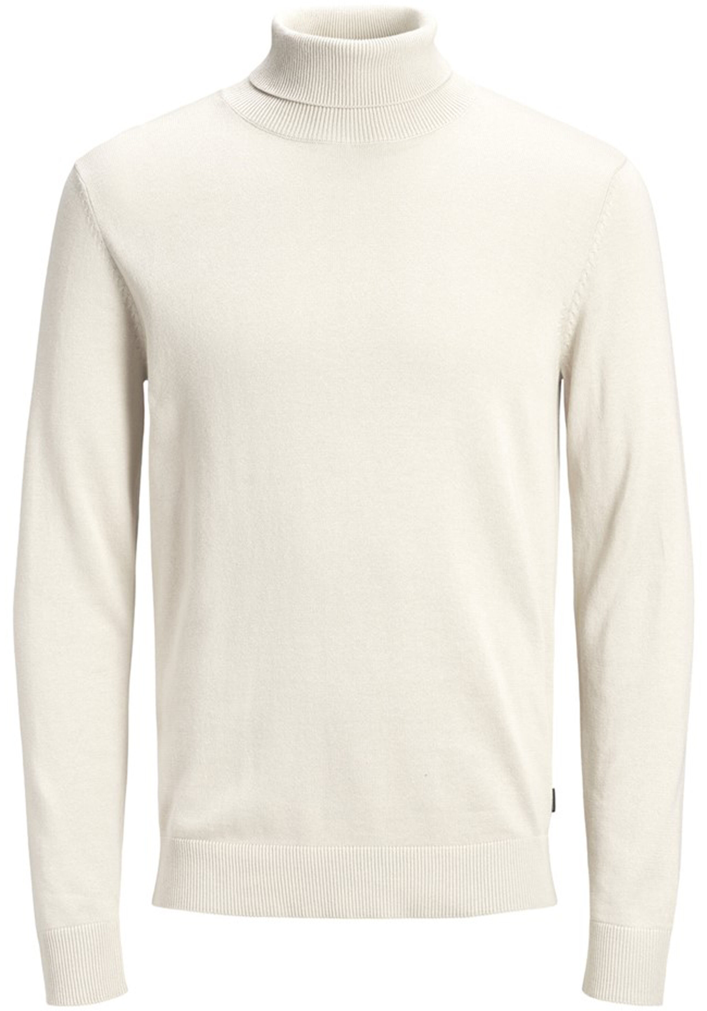 JACK & JONES slim fit coltrui katoen, off-white ecru