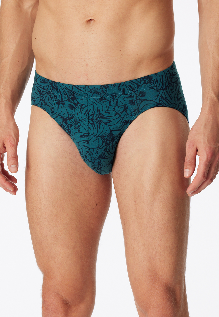 SCHIESSER 95/5 slip (1-pack), heren supermini organic cotton gedessineerd denim blauw/donkerblauw