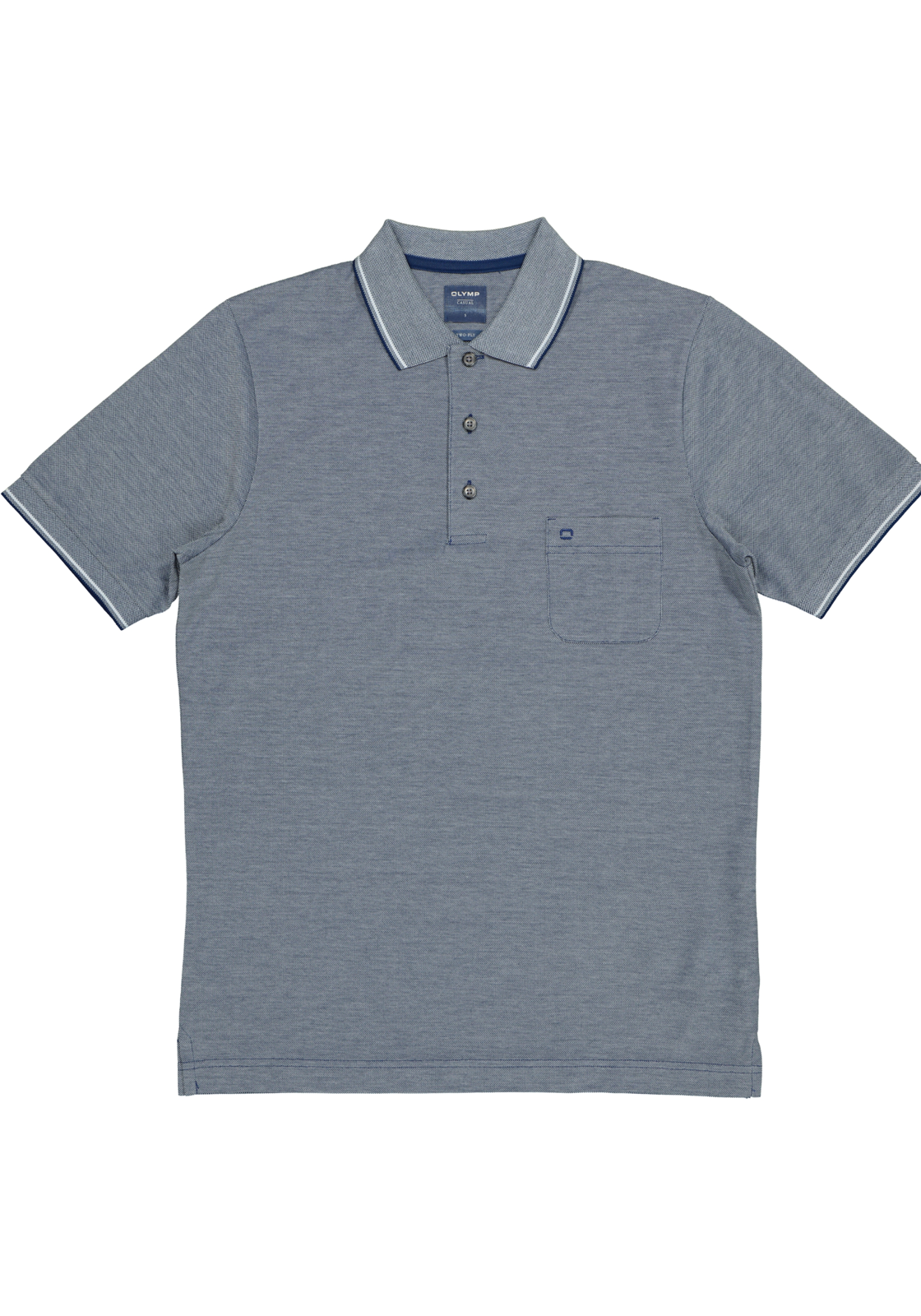 2-4057242376291_olymp_polo_HR OLYMP modern fit poloshirt, blauw melange