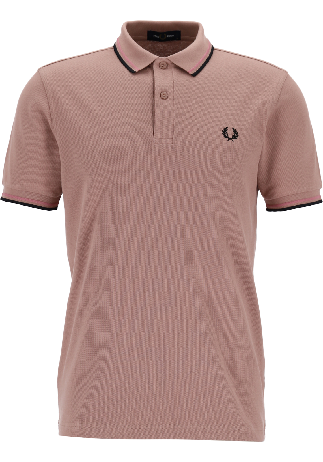 1-5034603132856-fred_perry-FP_PS_roze_M3600U89_4fotos_HR Fred Perry M3600 polo twin tipped shirt, pique, Darkpink / Dusty rose / Black