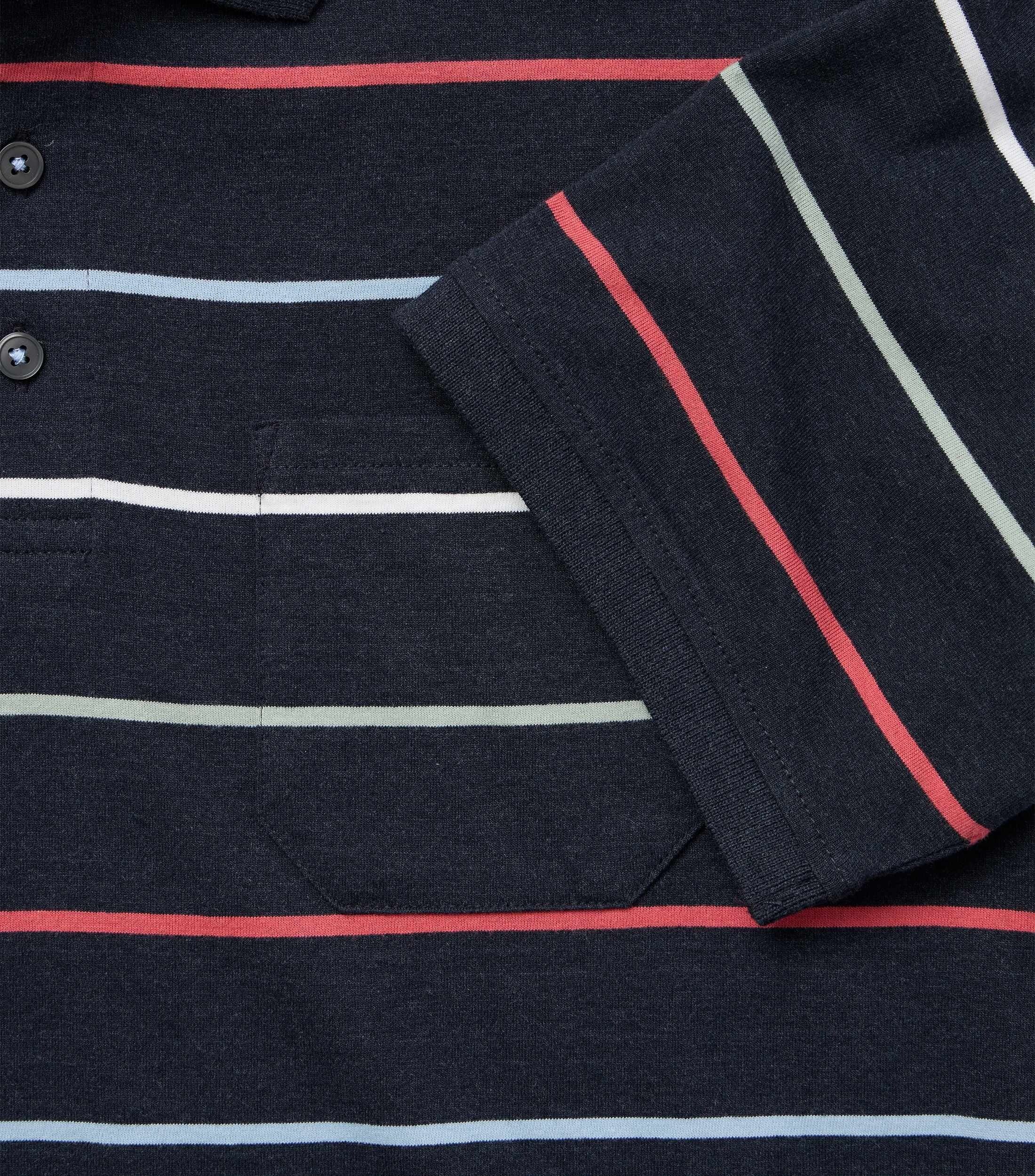 CASA MODA comfort fit heren polo, blauw dessin