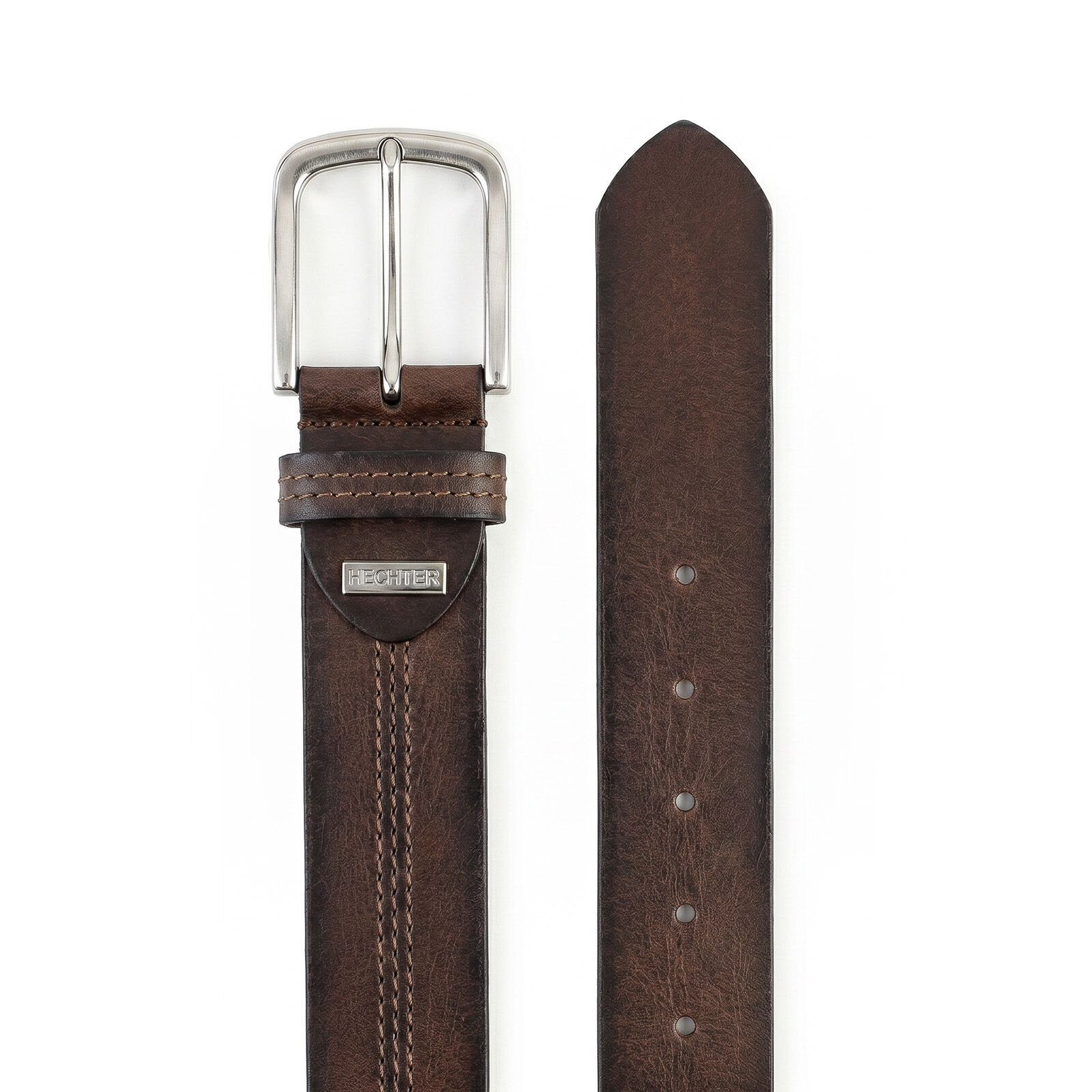 HECHTER leren heren riem, bruin