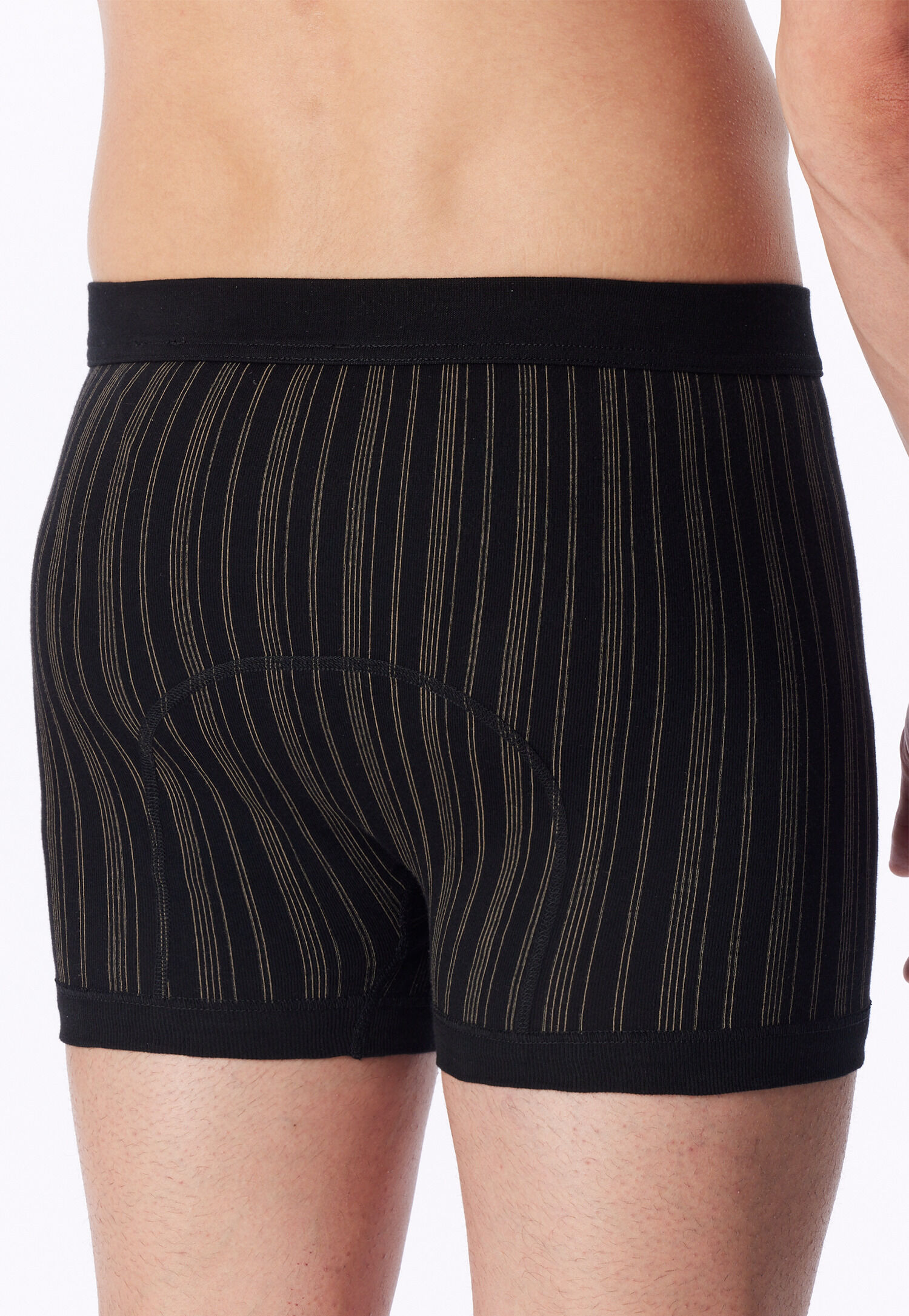 SCHIESSER Original Classics shorts (2-pack), Feinripp met gulp, zwart gestreept           
