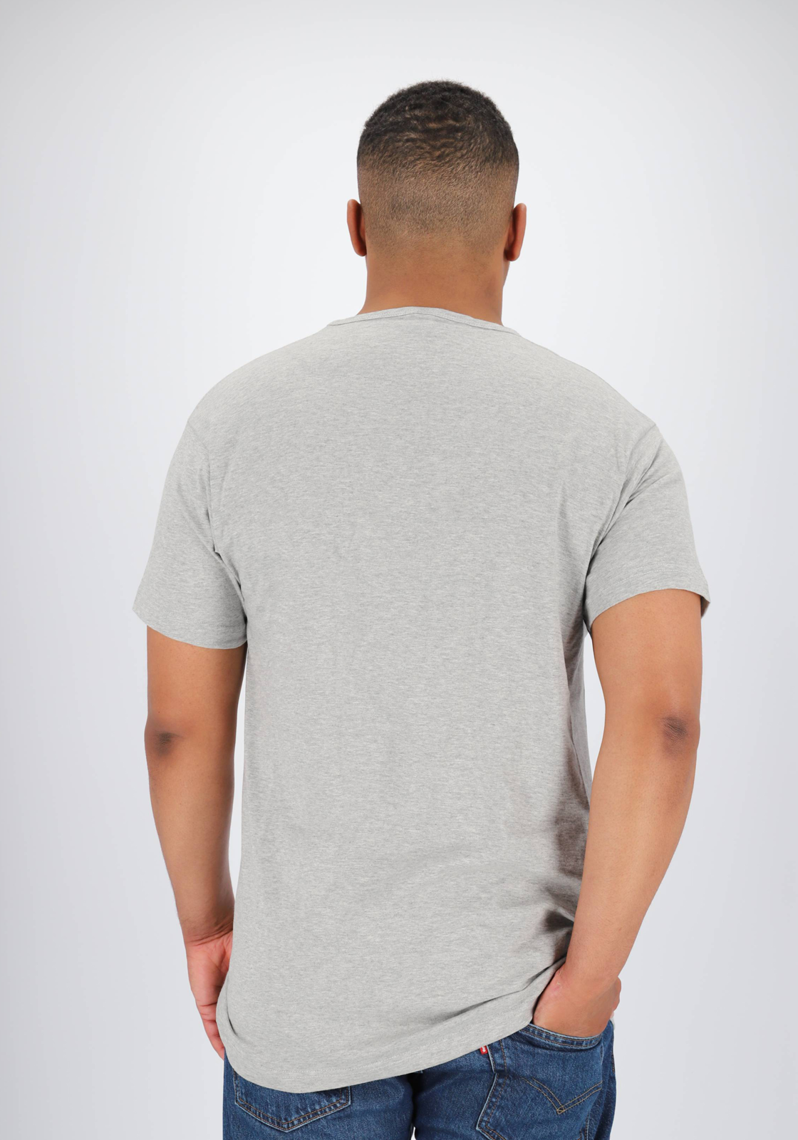 ALAN RED T-shirts Vermont (2-pack), V-hals, wit en  grijs melange ALAN RED T-shirts Vermont (2-pack), V-hals, wit en  grijs melange