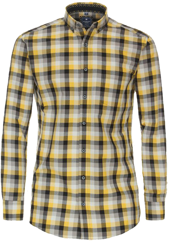 Redmond modern fit overhemd, popeline, zwart geruit Redmond modern fit overhemd, popeline, zwart geruit