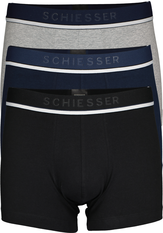 SCHIESSER 95/5 shorts (3-pack), zwart, blauw en grijs SCHIESSER 95/5 shorts (3-pack), zwart, blauw en grijs