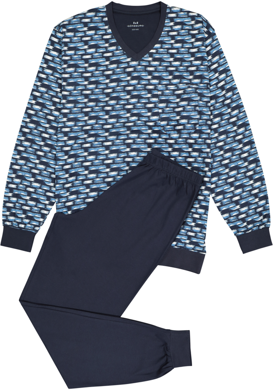 Gotzburg heren pyjama, blauw dessin Gotzburg heren pyjama, blauw dessin