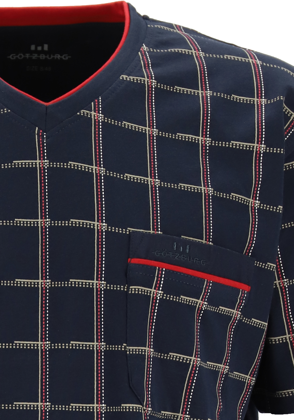 7-4046005673494-gotzburg-GOTZBURG_PJ_blauw_4511547013_detail_HR Gotzburg heren shortama, blauw met rood en wit geruit