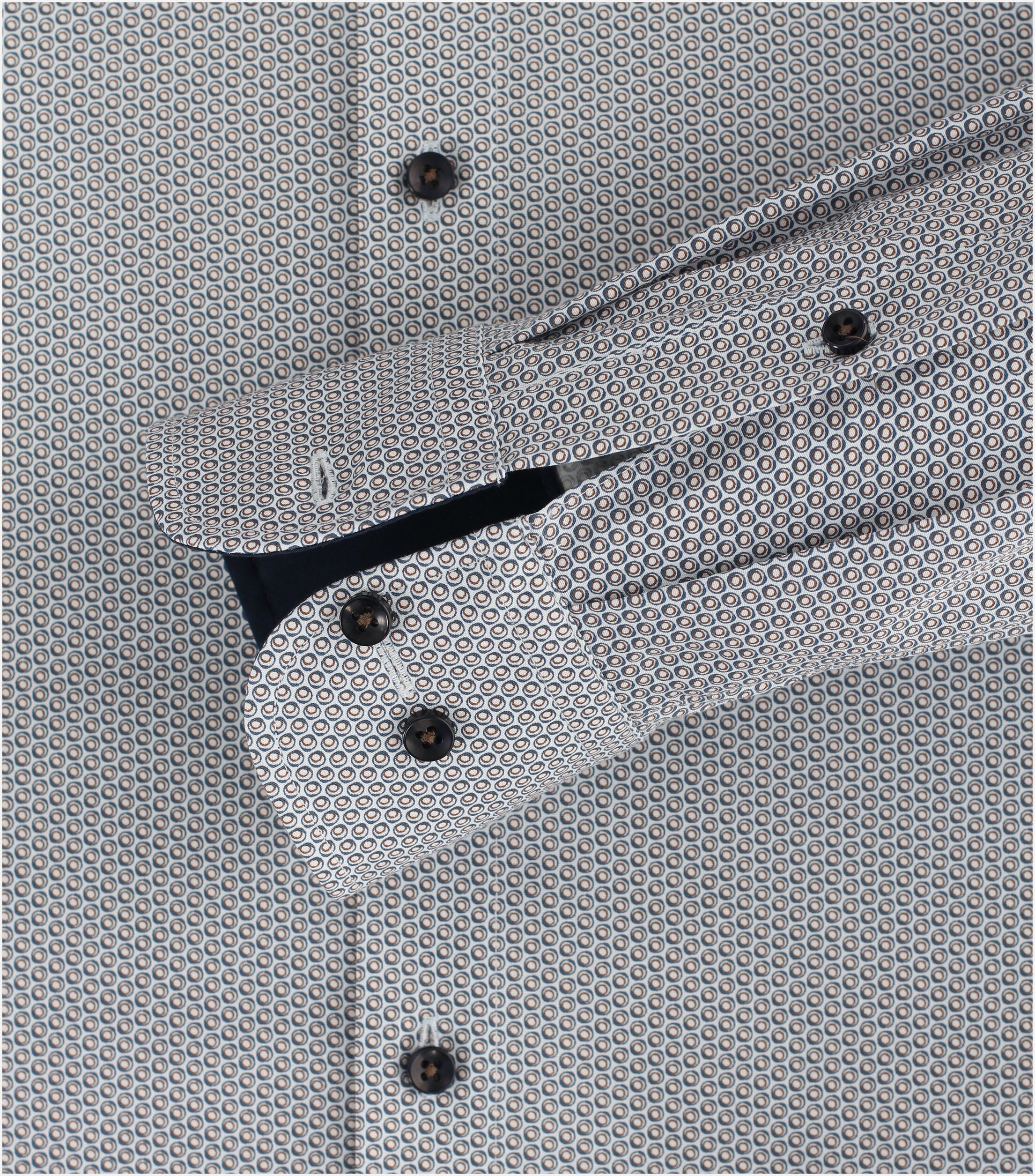 CASA MODA modern fit overhemd, popeline, bruin dessin