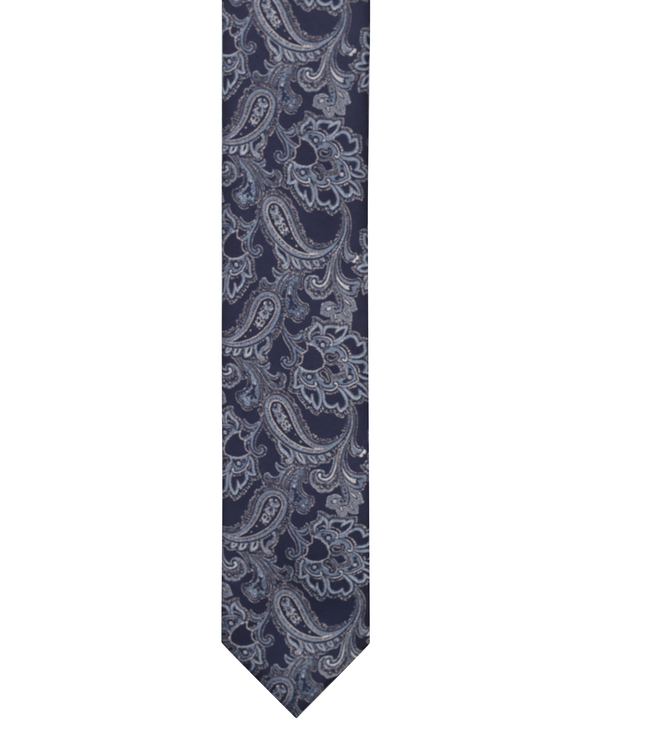 VENTI stropdas, donkerblauw, lichtblauw, grijs dessin