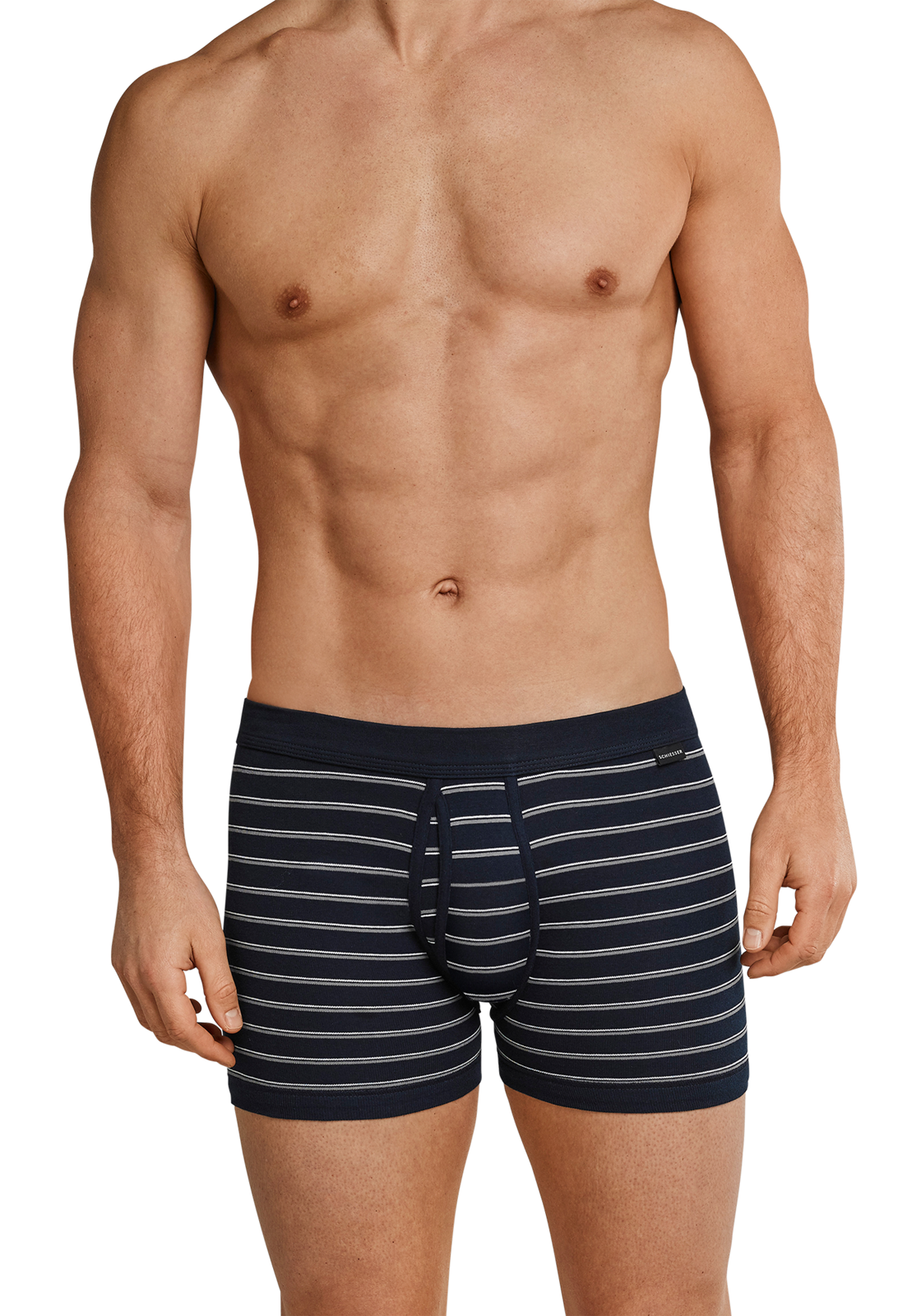 4-4007065657077-schiesser-short-2p_HR SCHIESSER Original Classics shorts (2-pack), Feinripp met gulp, blauw gestreept