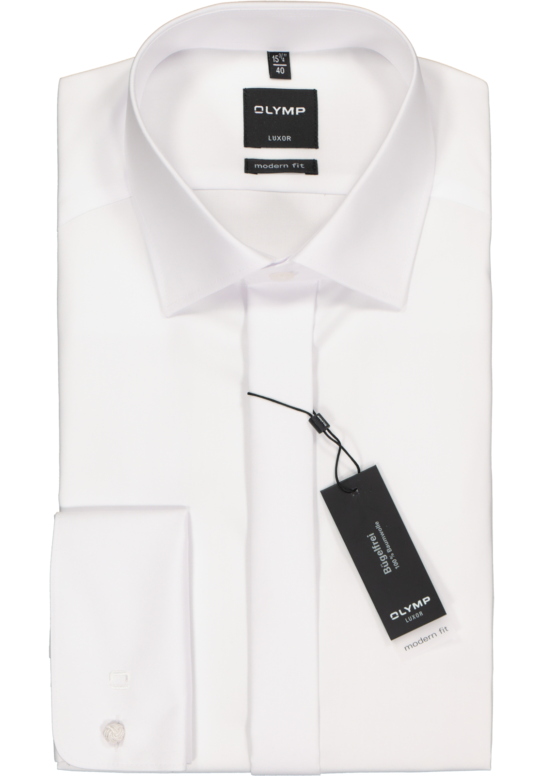 OLYMP Luxor modern fit overhemd, smoking overhemd, wit, gladde stof met Kent kraag OLYMP Luxor modern fit overhemd, smoking overhemd, wit, gladde stof met Kent kraag