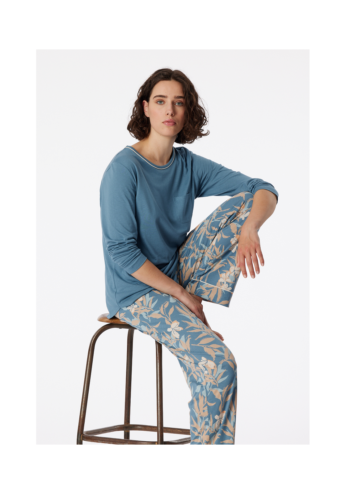 image_8_181237-808_7_1280x1280 SCHIESSER Comfort Nightwear pyjamaset, dames pyjama lengte blauw-grijs