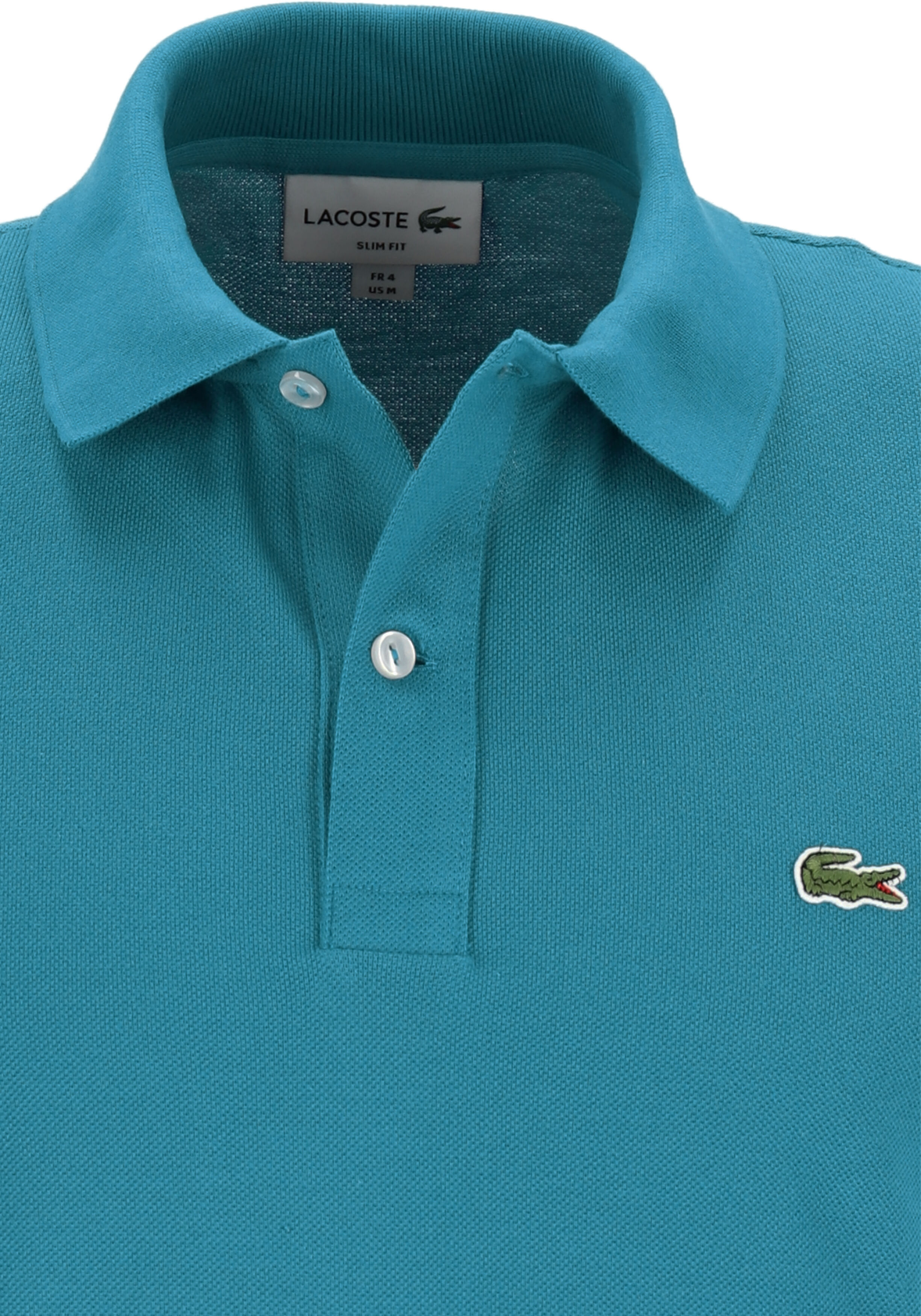 Lacoste Slim Fit polo, petrol groenblauw
