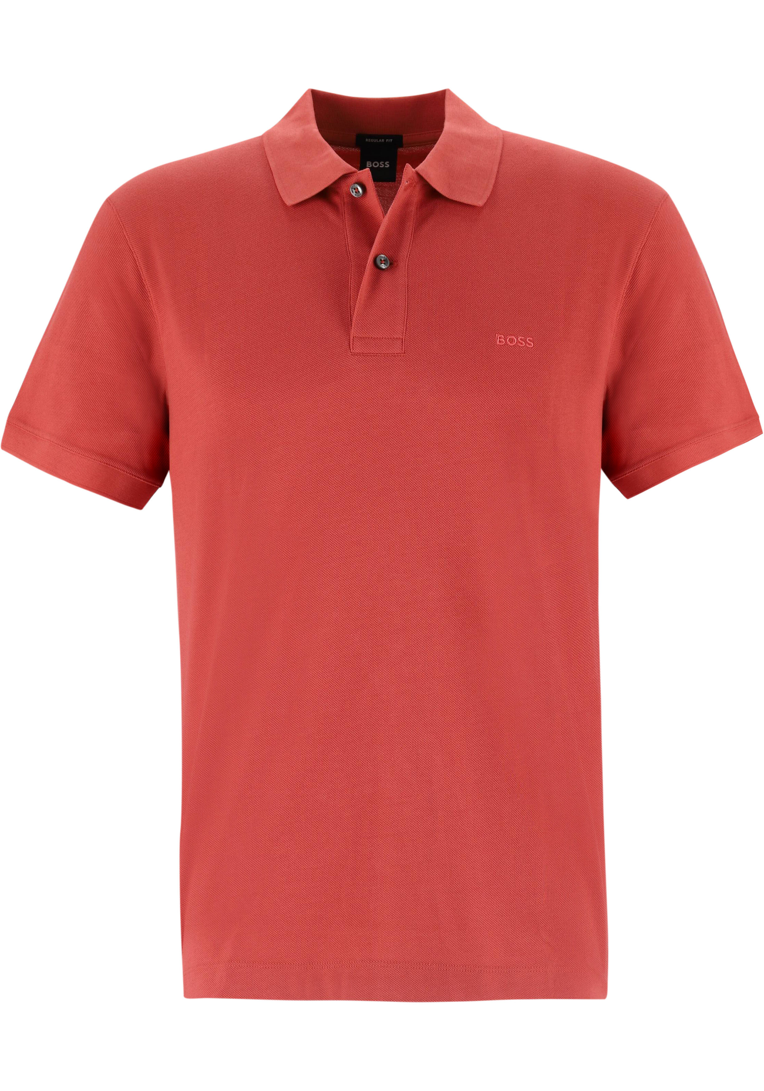 BOSS Pallas regular fit polo, pique, middenrood