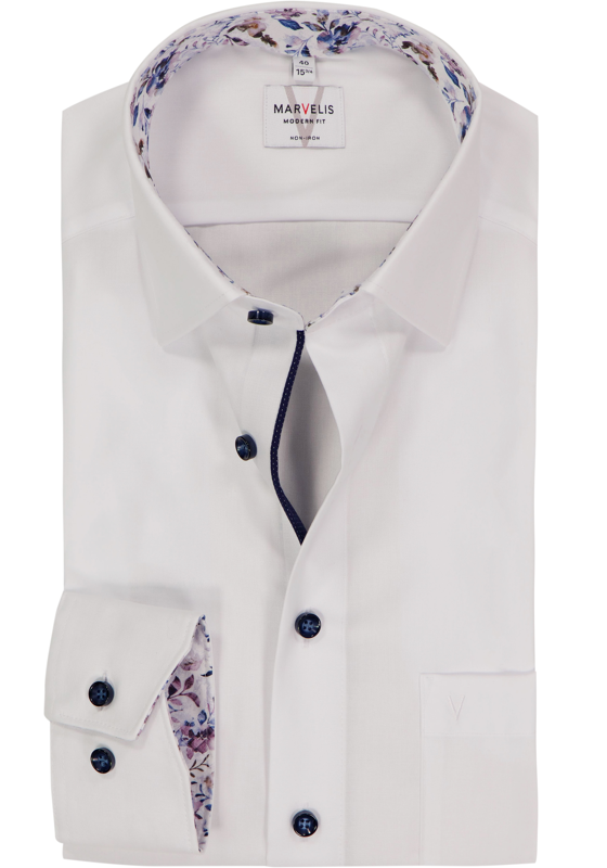 MARVELIS modern fit overhemd, popeline, wit MARVELIS modern fit overhemd, popeline, wit