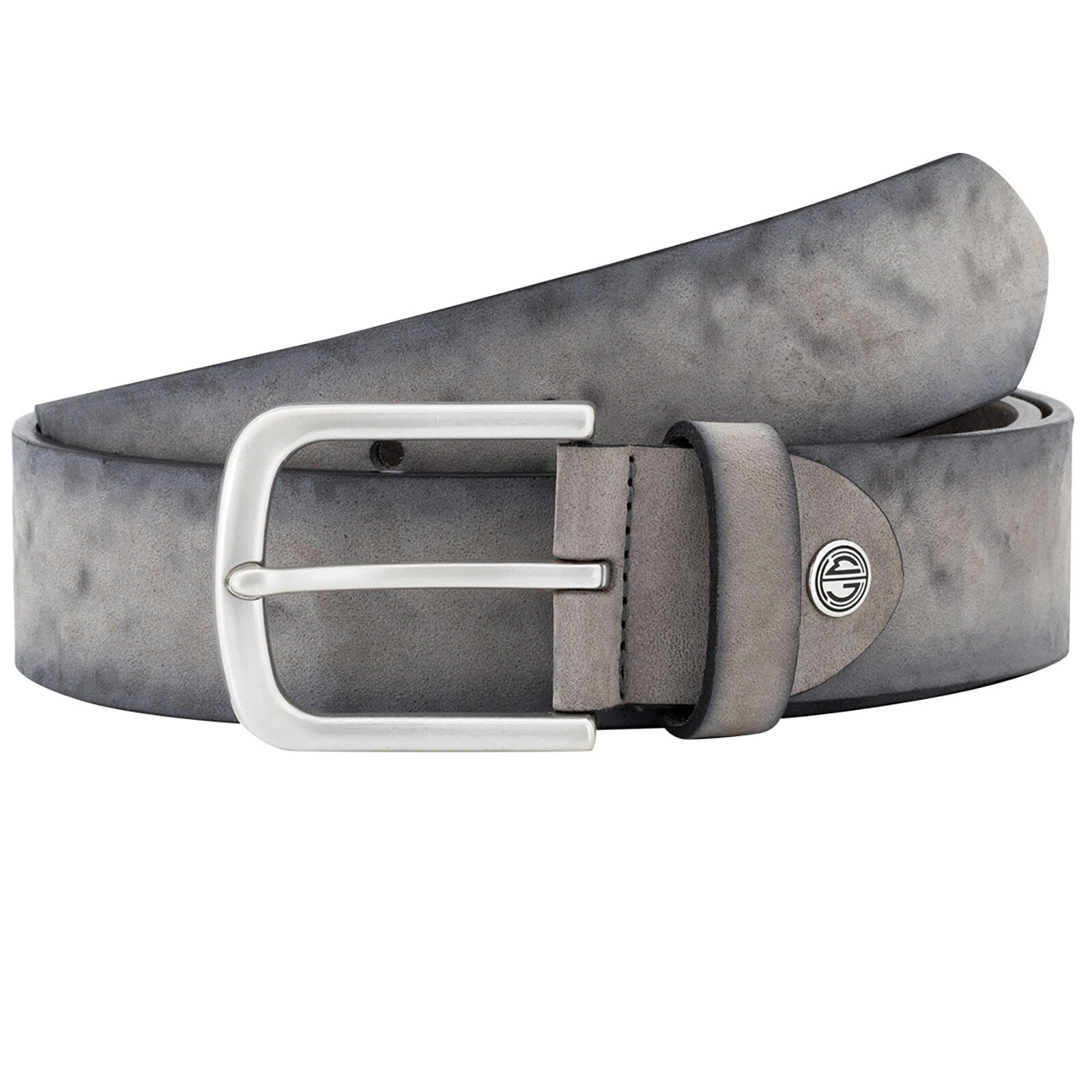 LINDENMANN leren heren riem, grijs