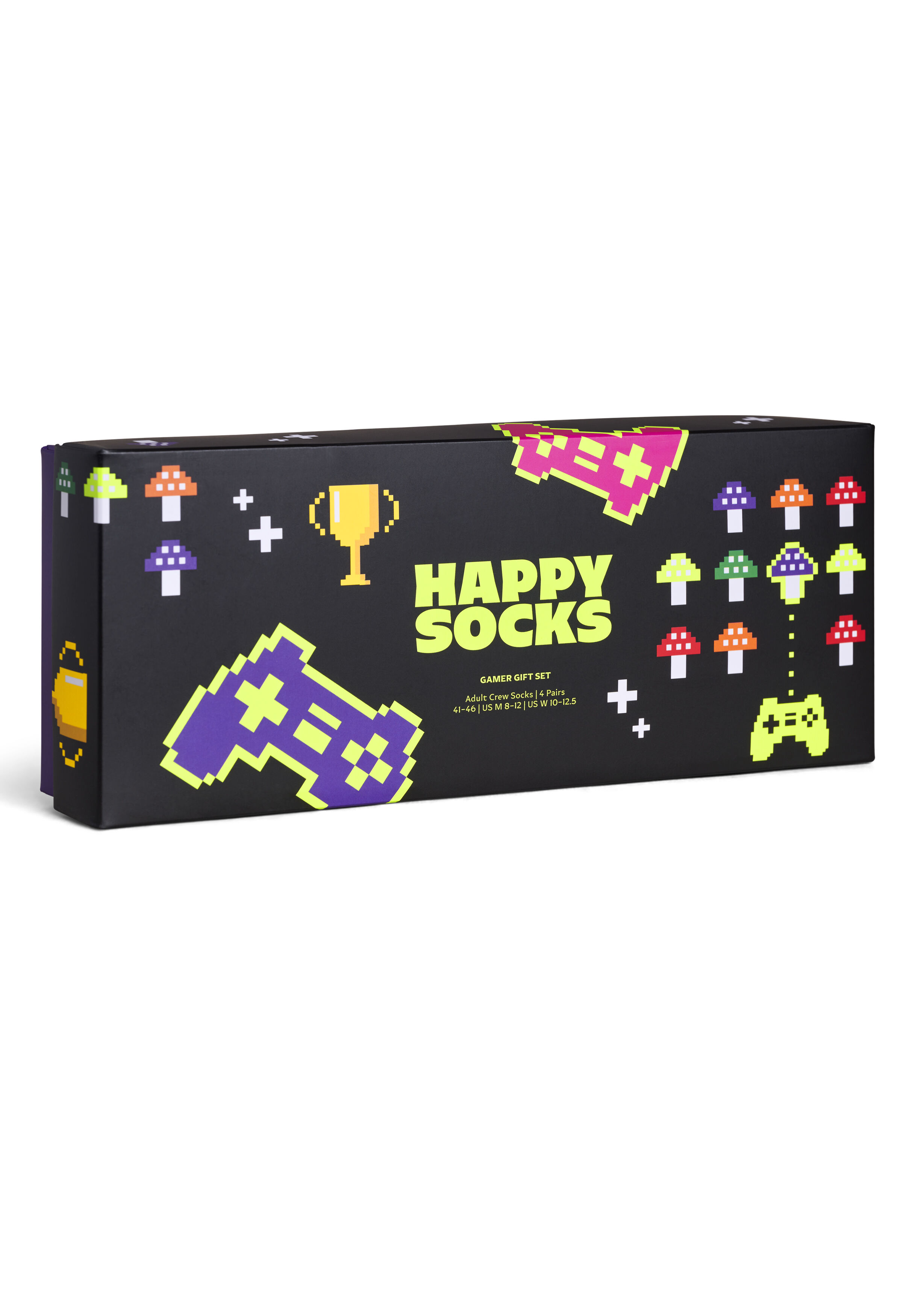 Happy Socks Gamer Snacks Socks Gift Set (4-pack), unisex sokken in cadeauverpakking, zwart