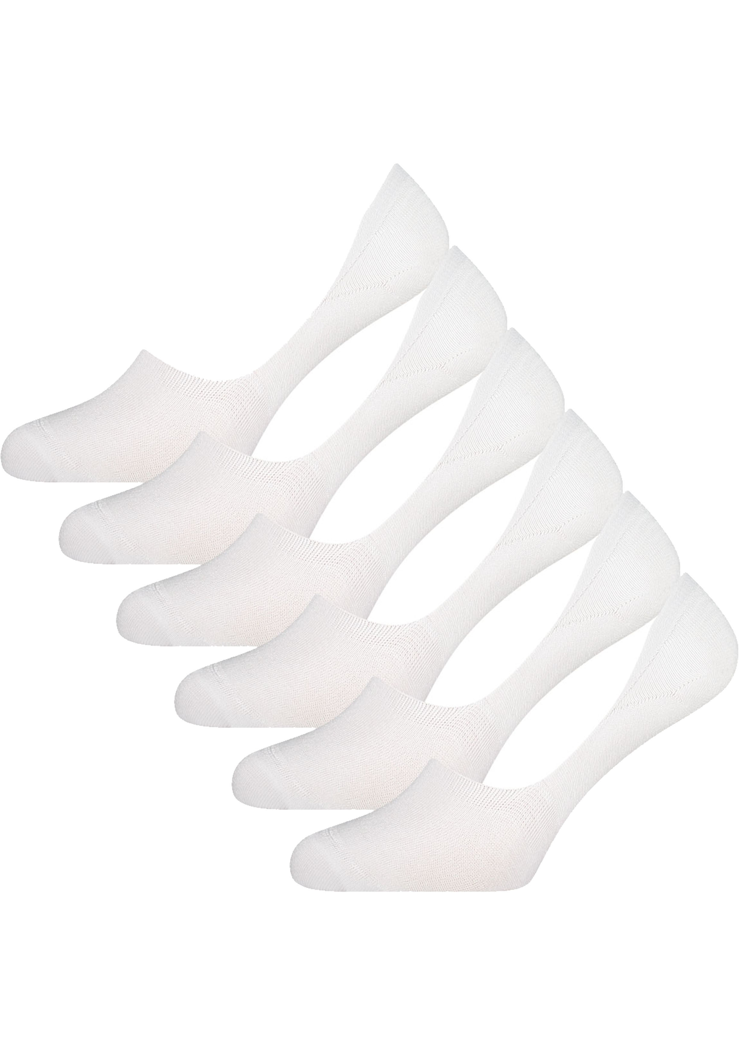 Bamboo Basics Mika invisible socks (6-pack), unisex onzichtbare sokken, wit