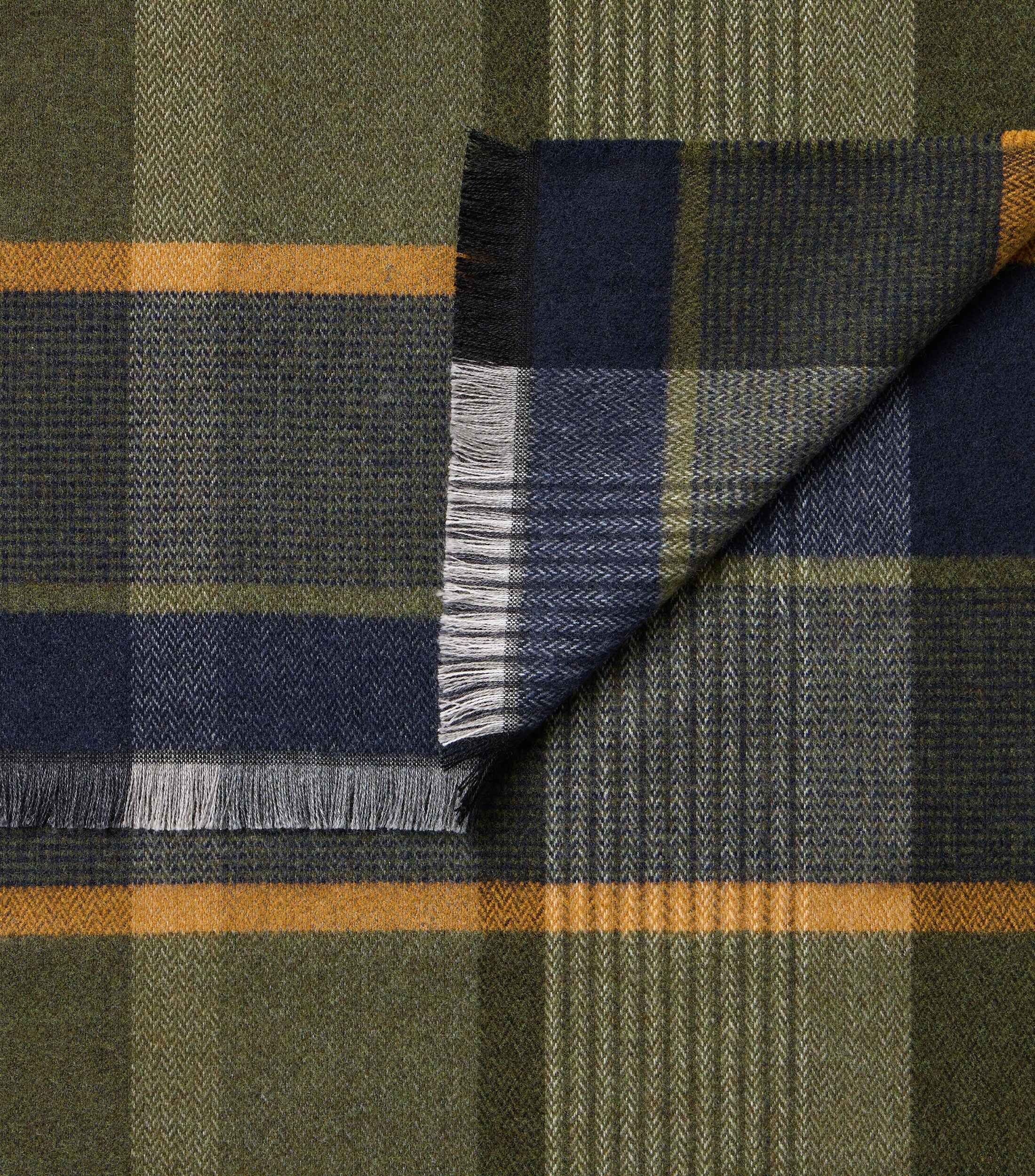 CASA MODA sjaal, groen met blauw en bruin dessin