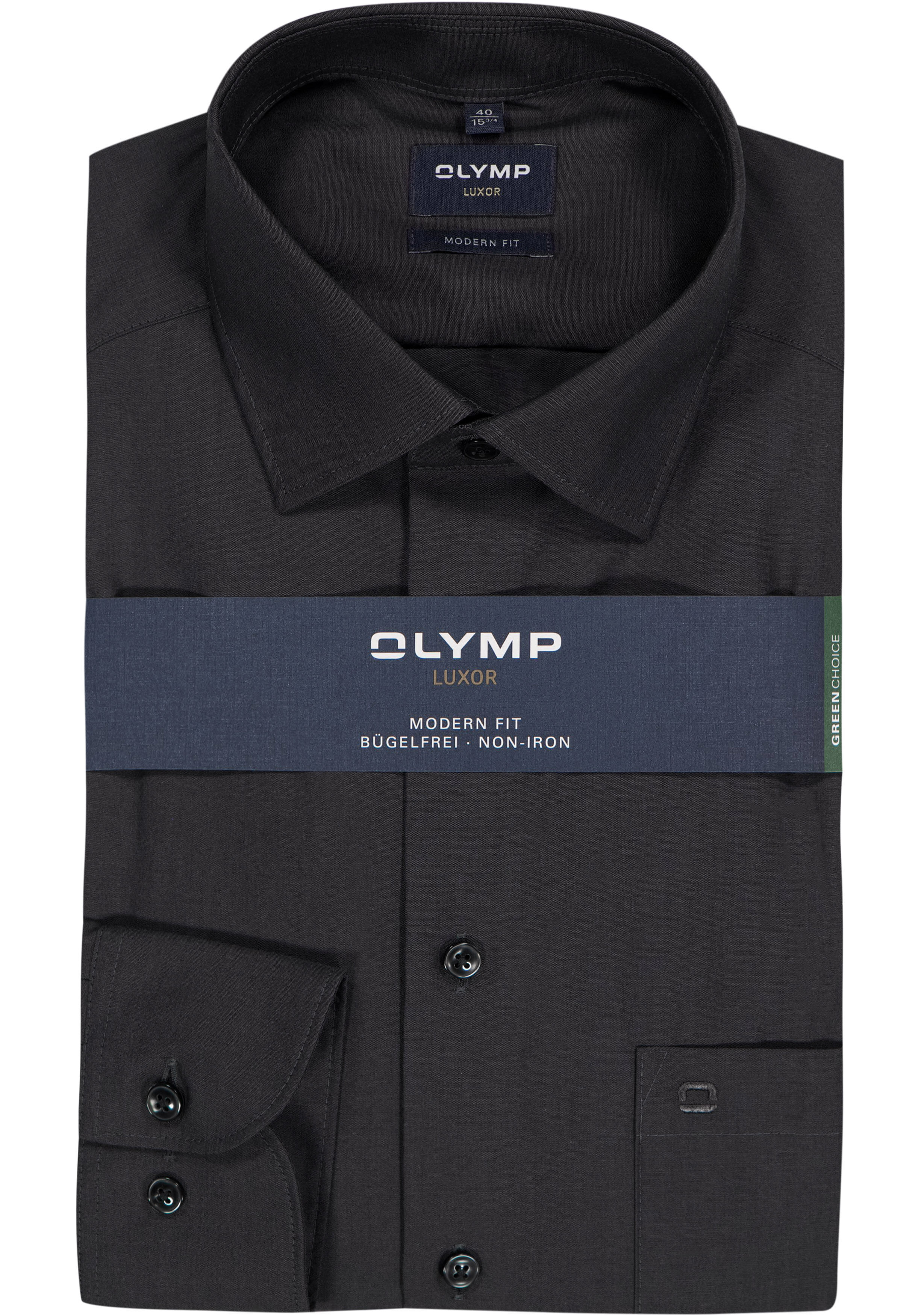 OLYMP Luxor modern fit overhemd, antraciet grijs