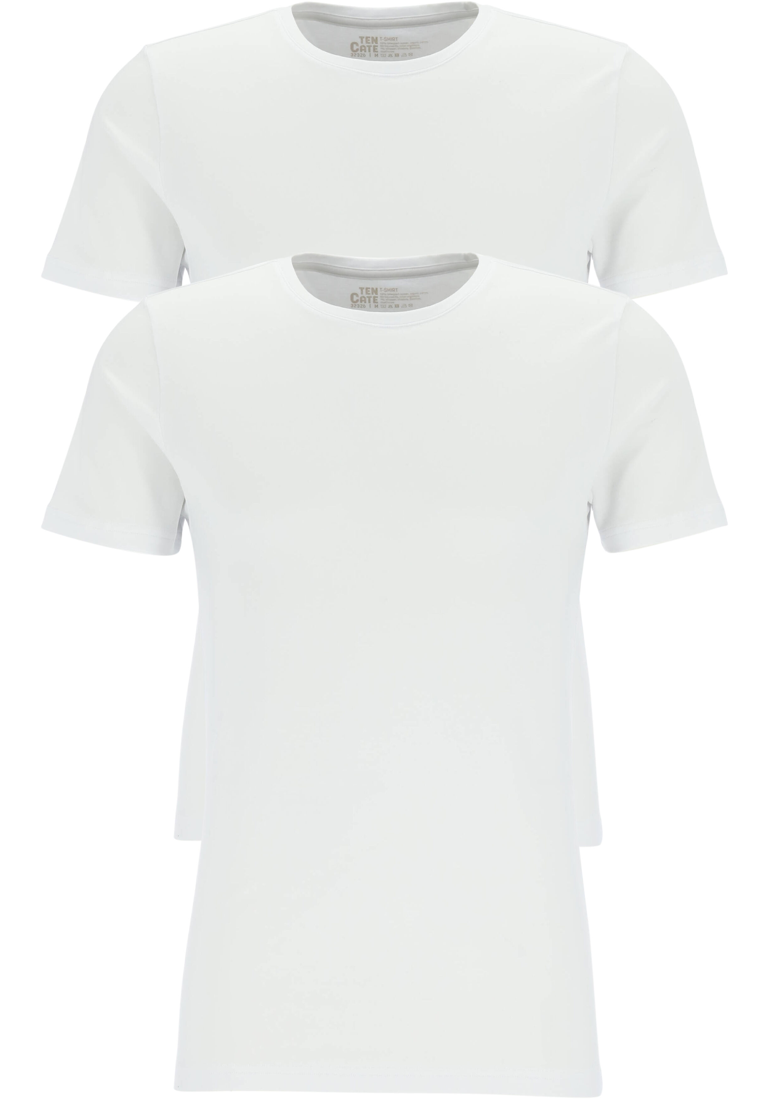 TEN CATE Basics men T-shirt (2-pack), heren T-shirts O-hals, wit