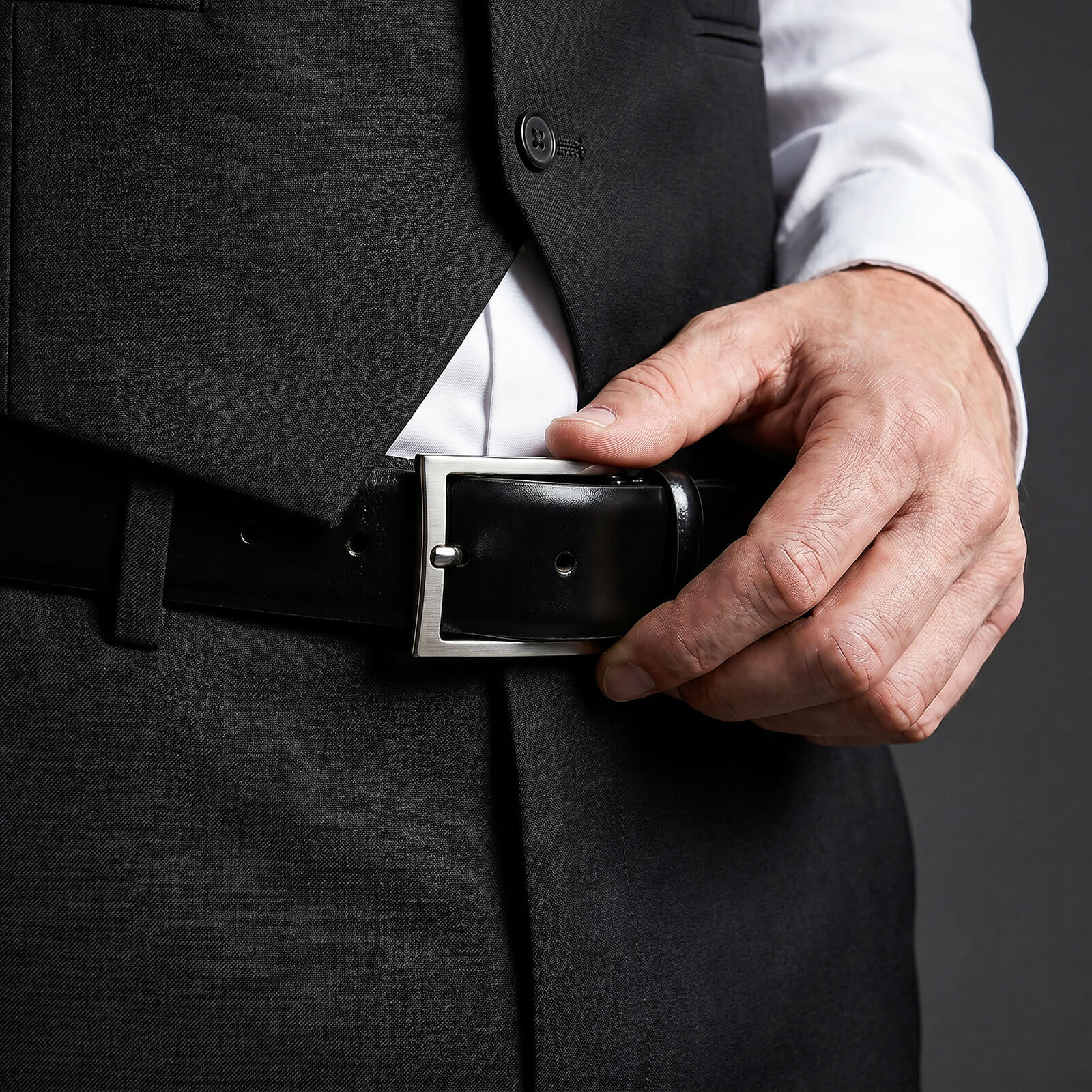LINDENMANN leren heren riem, zwart