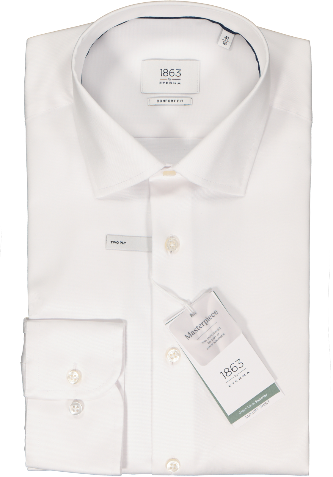 2-4059268021278_eterna-overhemd_HR ETERNA comfort fit overhemd, twill, wit