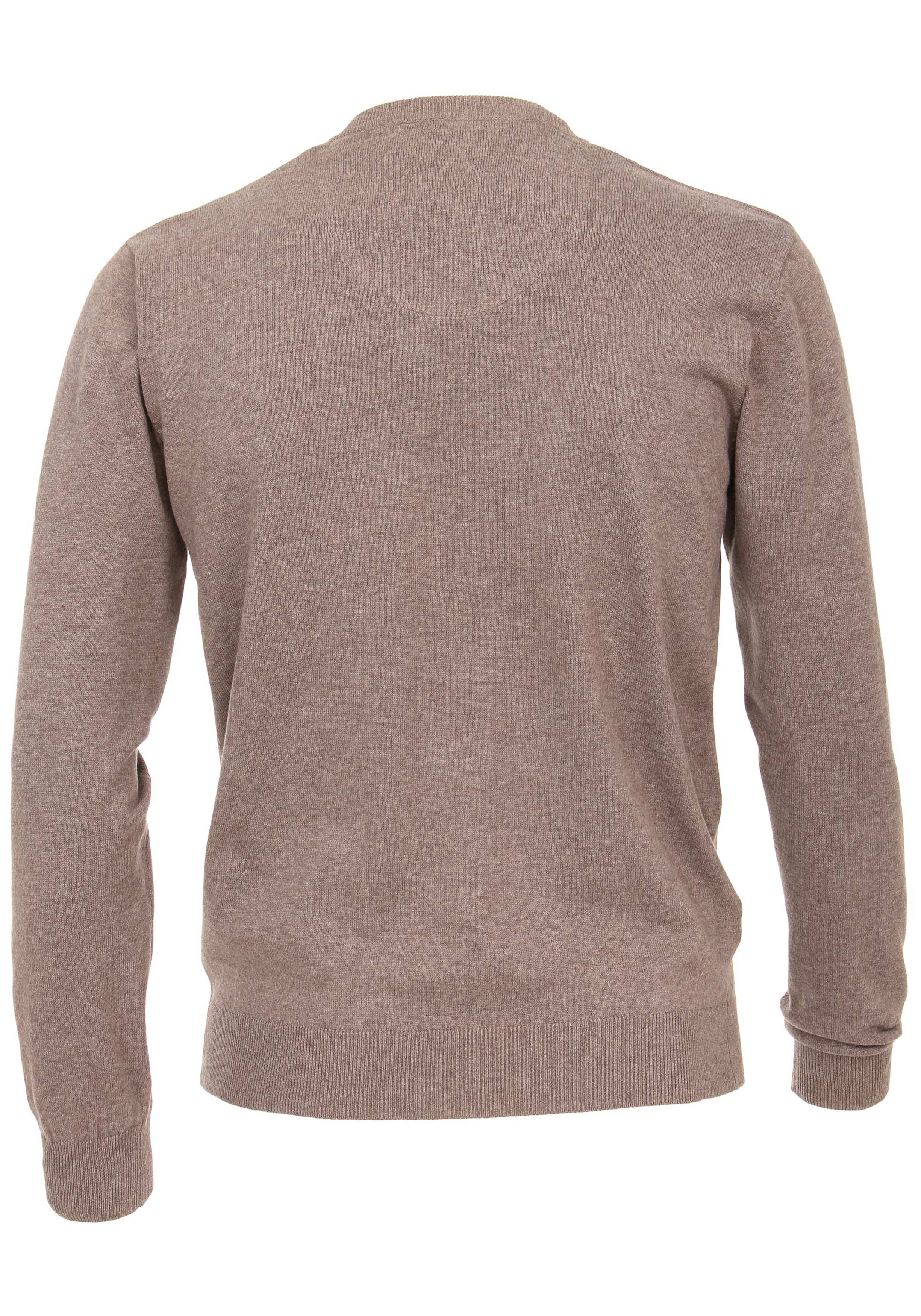 Redmond heren trui katoen, V-hals, beige