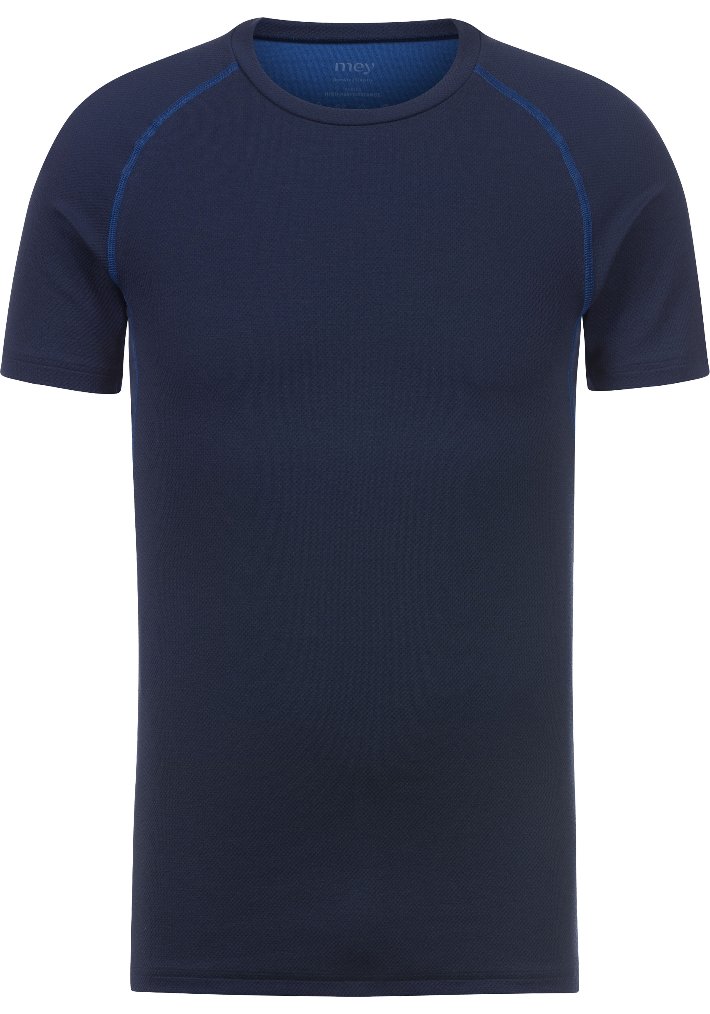 Mey heren crew-neck shirt High Performance, T-shirt met O-hals, donkerblauw