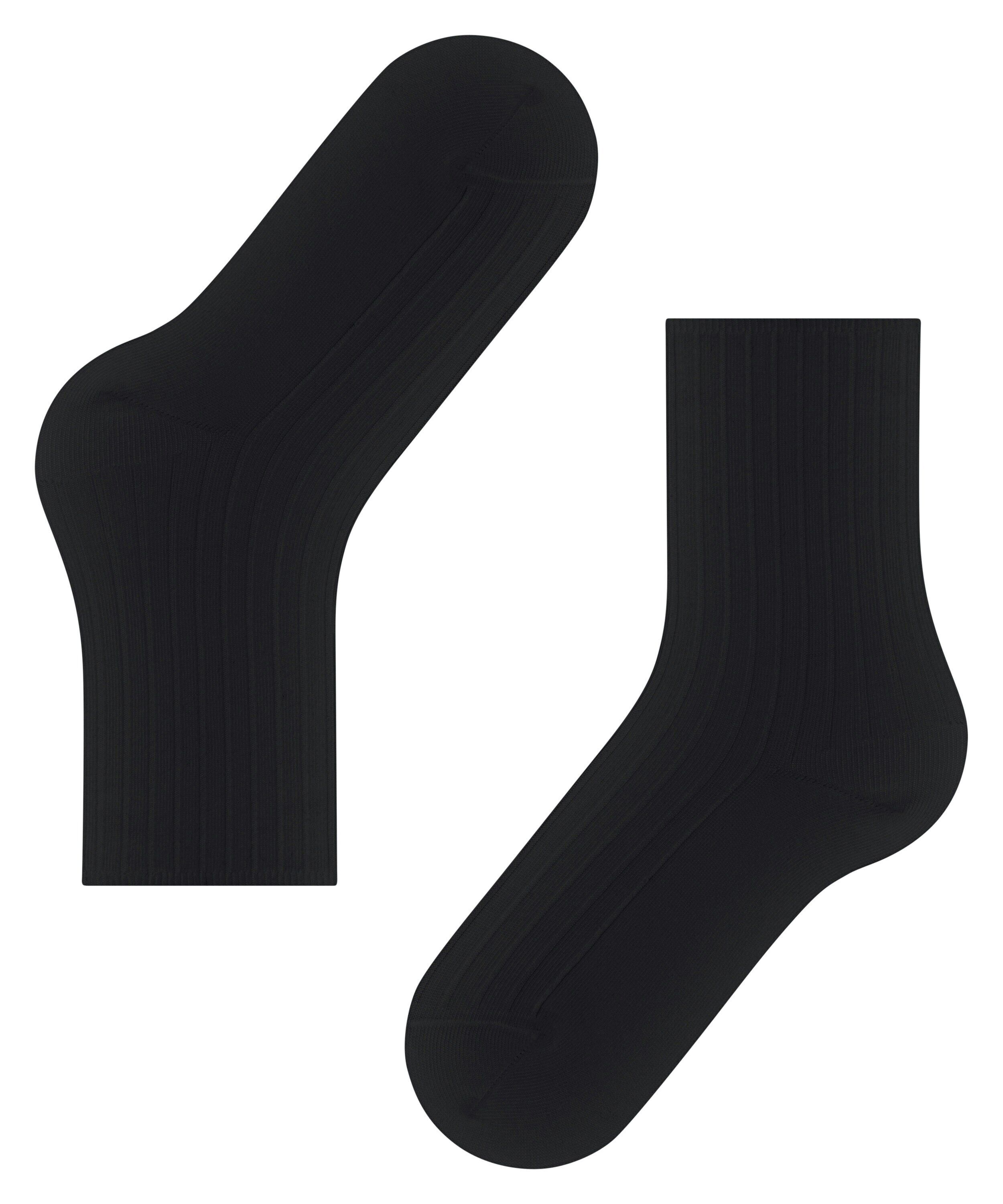 FALKE Cotton Rib damessokken, zwart (black)