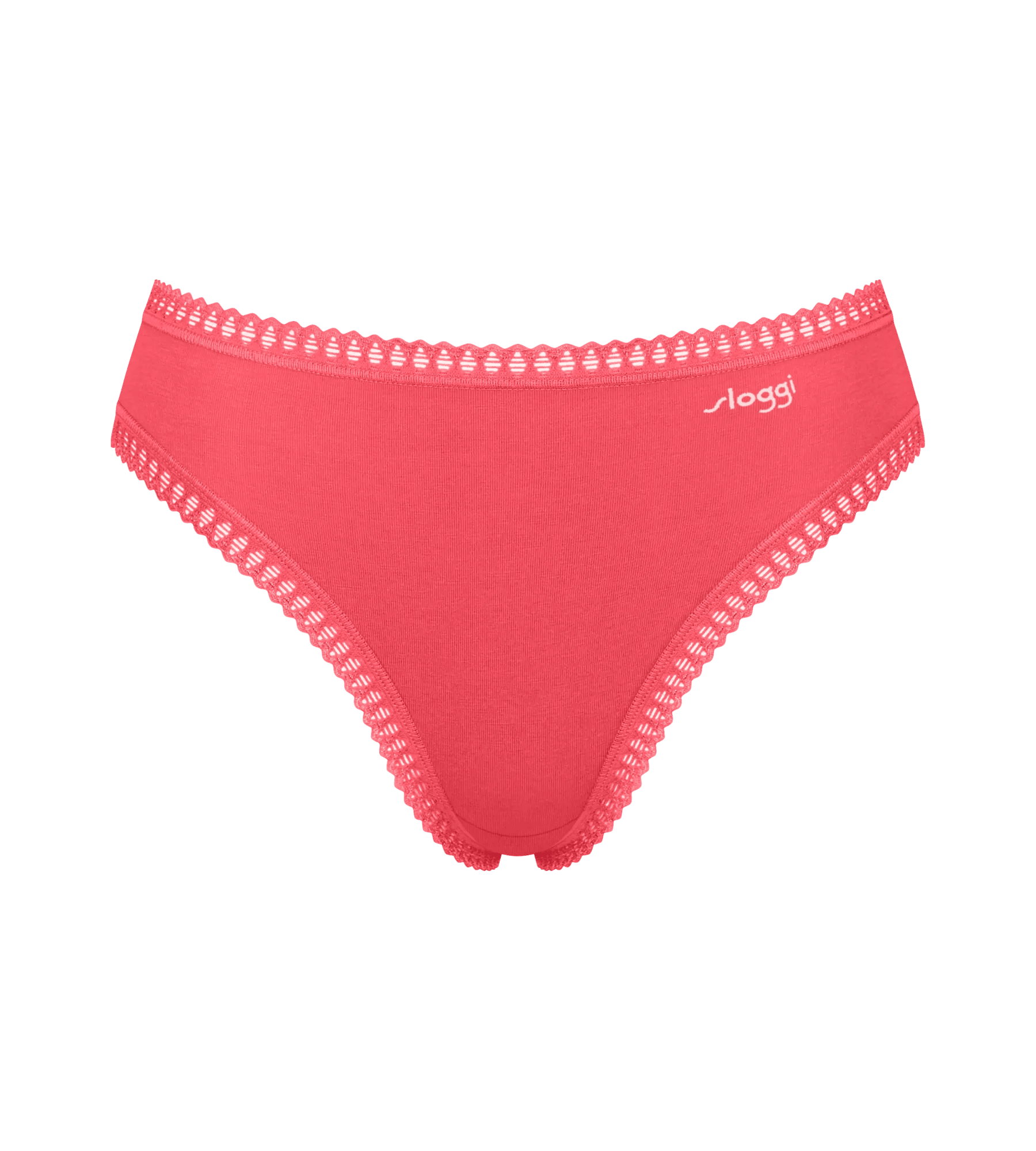 Sloggi Women GO Crush High leg (3-pack), dames slip, lichroze, flamingo roze en roze met wit dessin