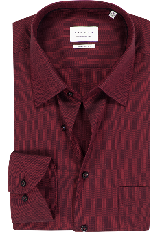 ETERNA comfort fit overhemd, natte, diep donkerrood ETERNA comfort fit overhemd, natte, diep donkerrood