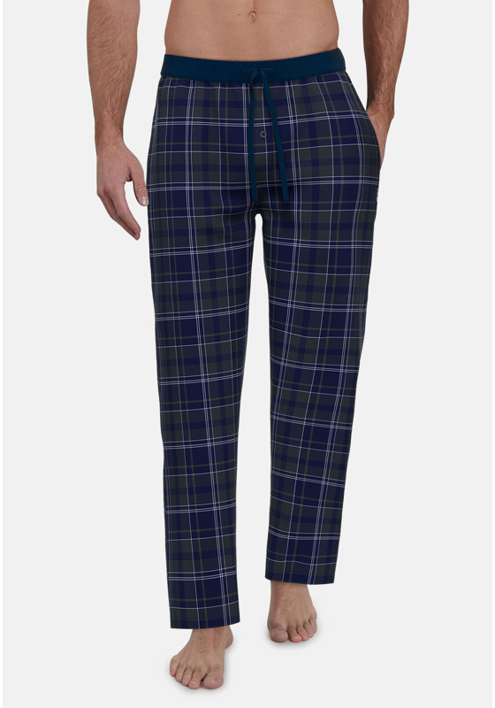 Ceceba heren pyjama- of loungebroek, donkerblauw geruit Ceceba heren pyjama- of loungebroek, donkerblauw geruit