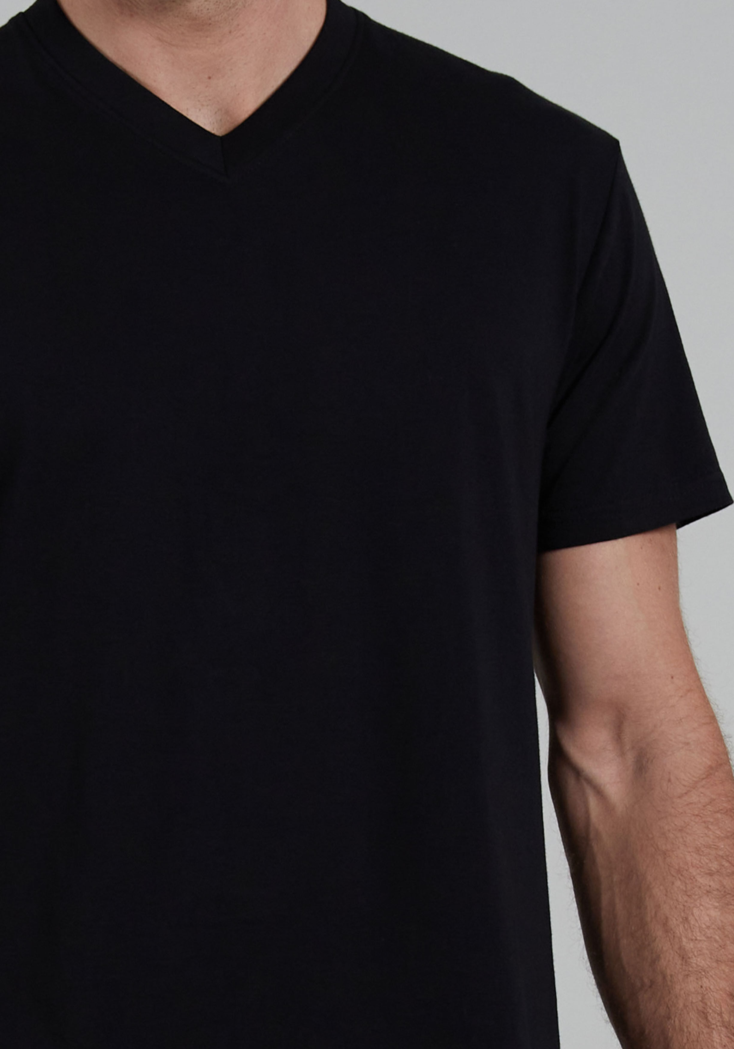 Gotzburg heren T-shirts regular fit V-hals (2-pack), zwart