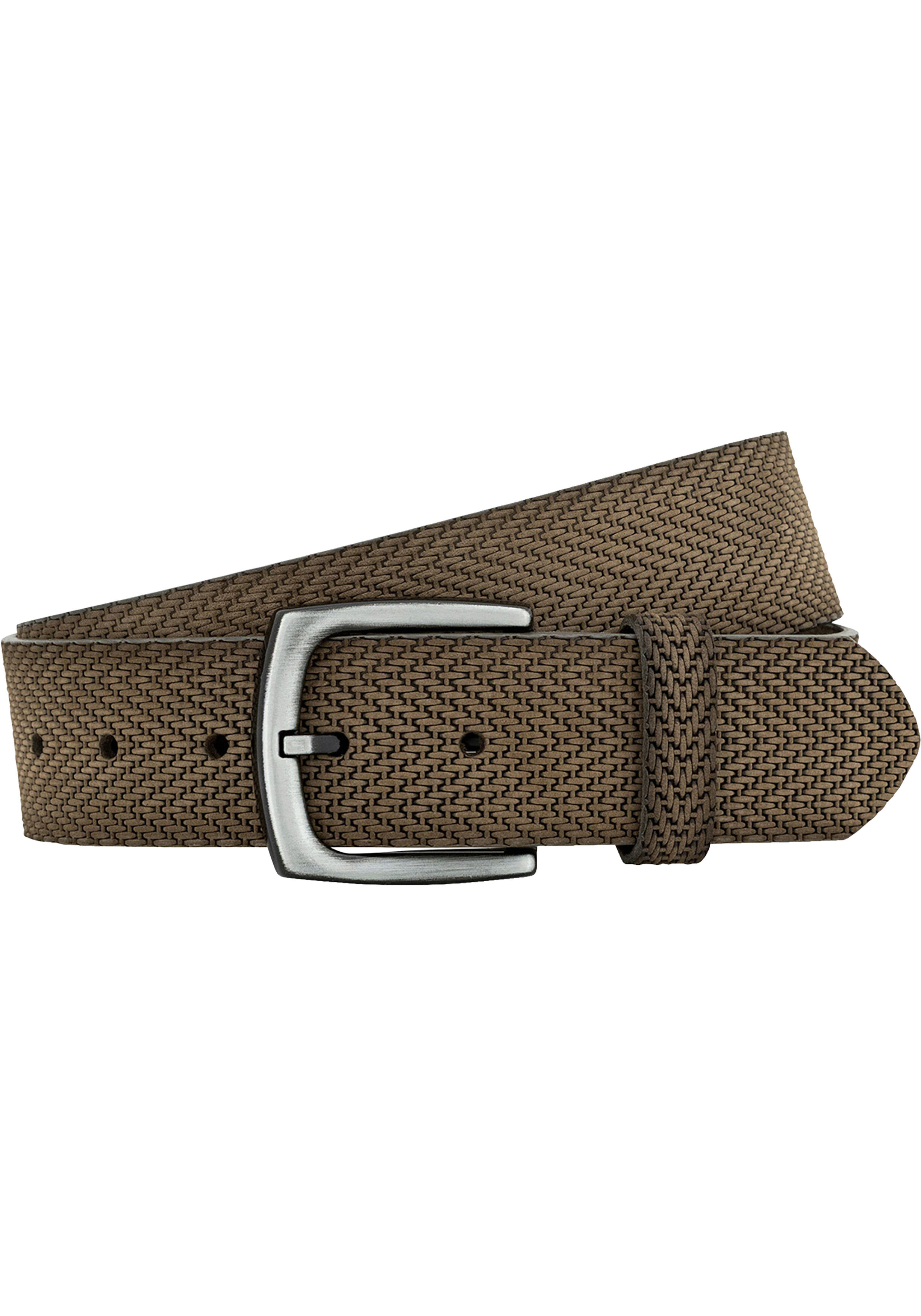 LINDENMANN leren heren riem, taupe