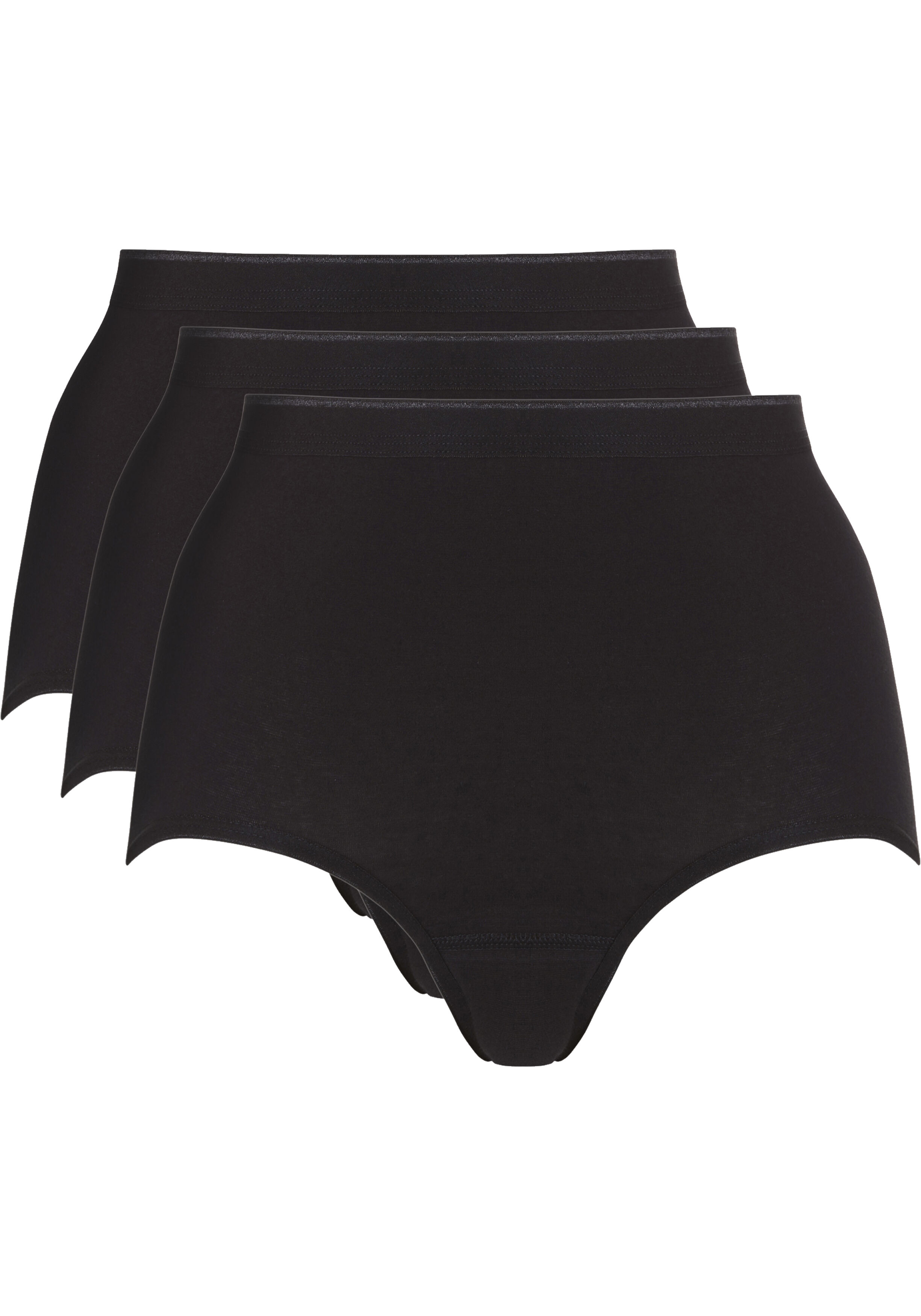 TEN CATE Basic women maxi (3-pack), dames slips hoge taille, zwart