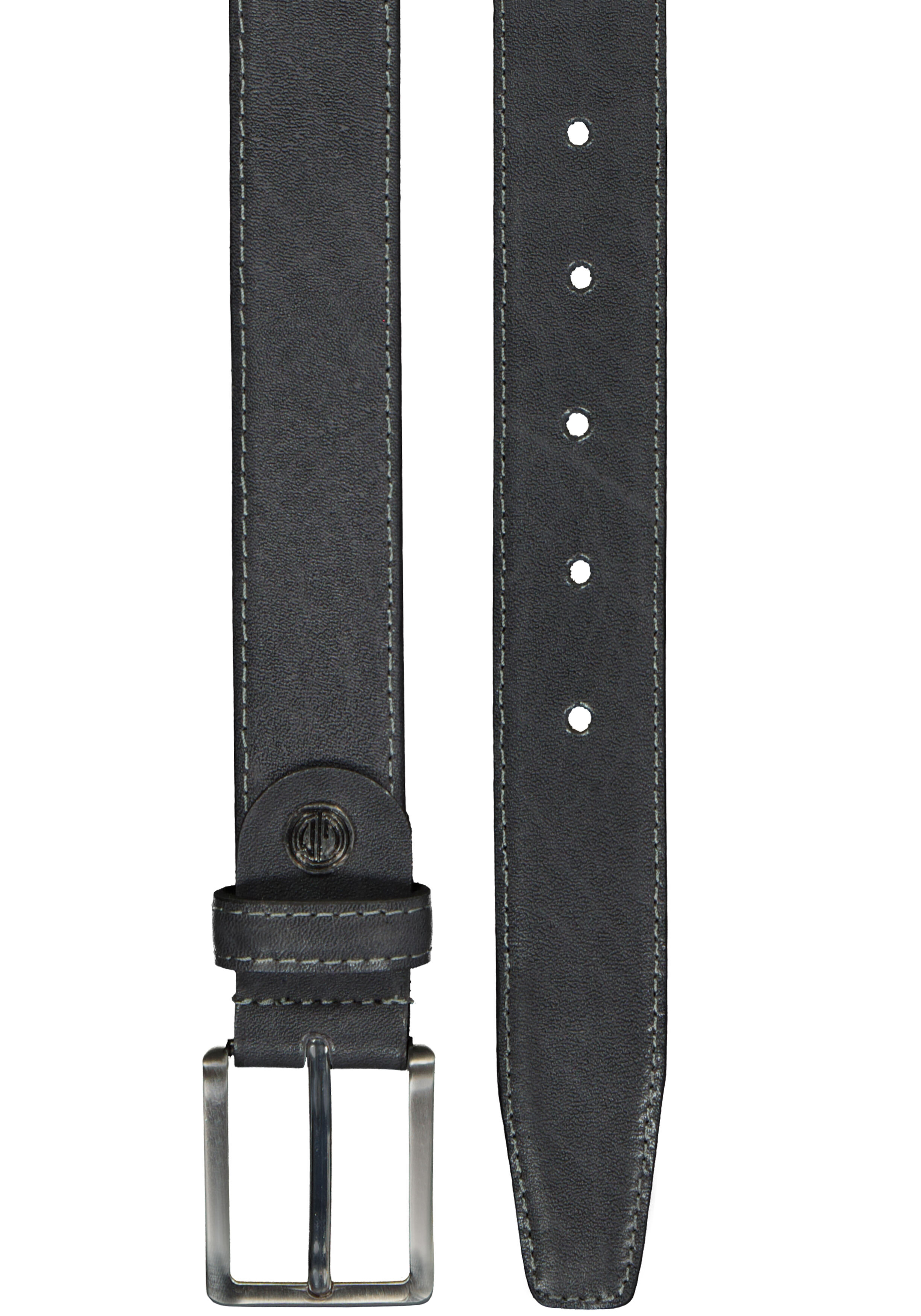 LINDENMANN leren heren riem, grijs