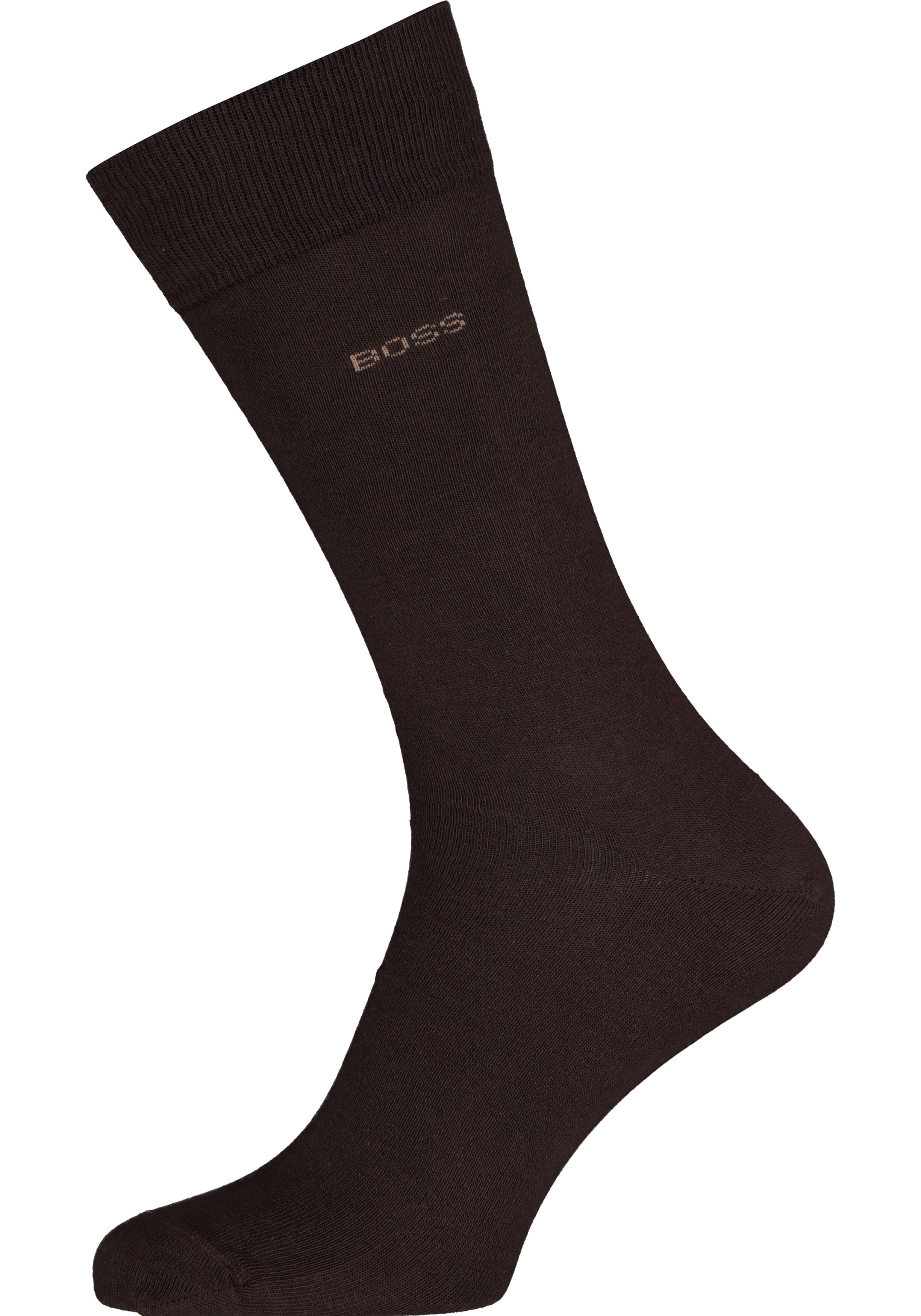 BOSS Cotton Uni (2-pack), herensokken katoen, donkerbruin