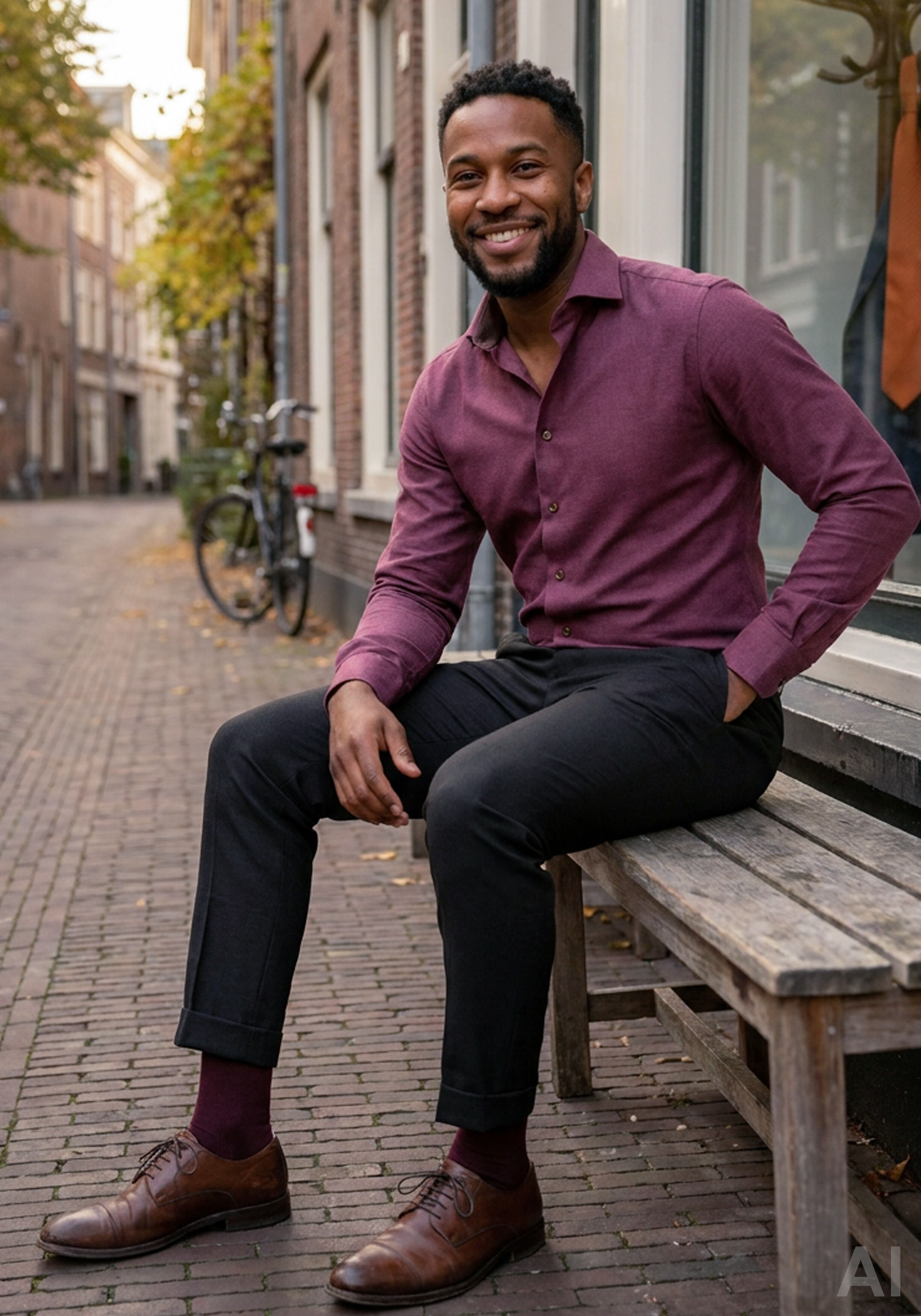 Helemaal in trend back to work, Shop de look: bordeaux overhemd