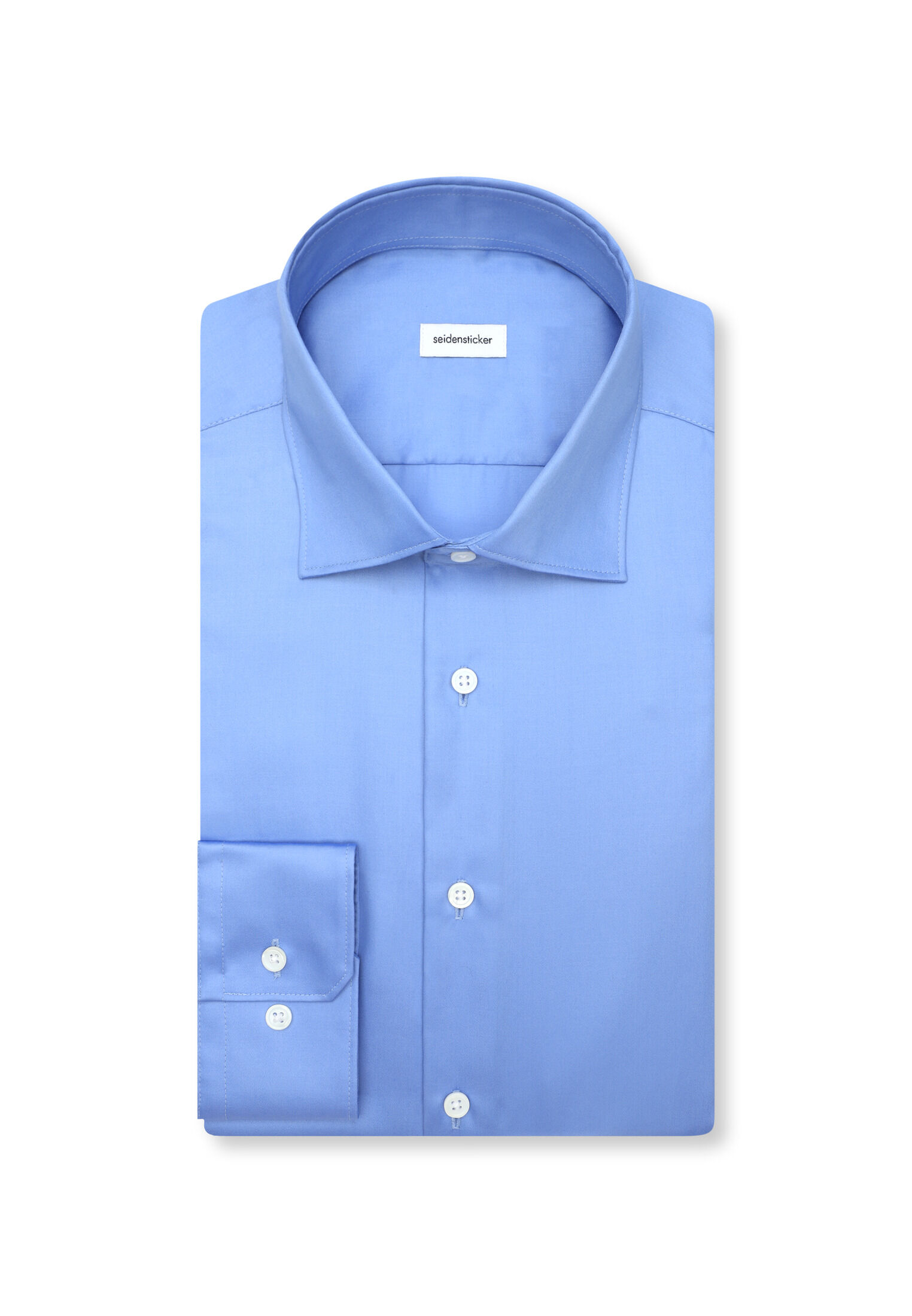 Seidensticker regular fit overhemd, popeline, blauw