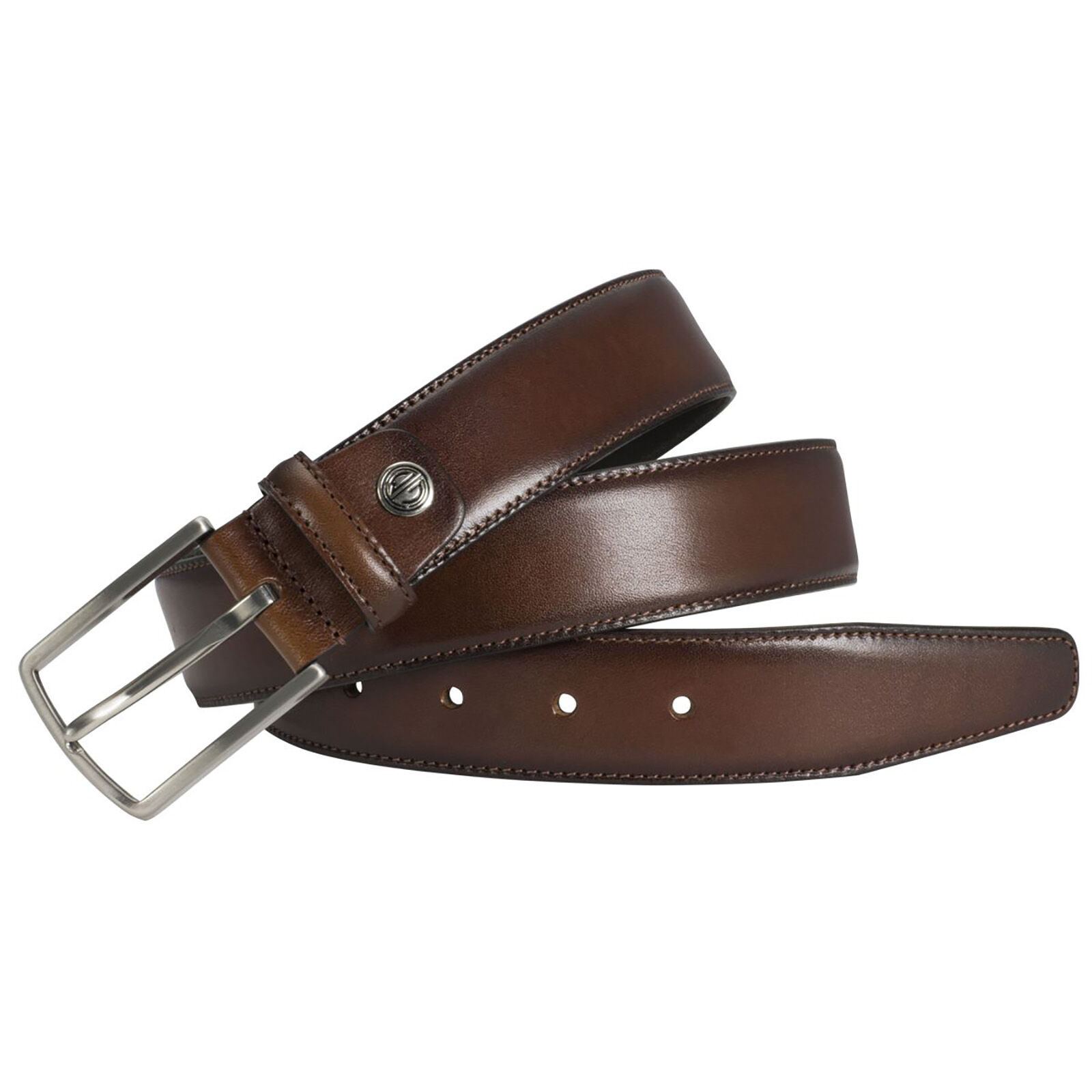 LINDENMANN leren heren riem, donker cognac