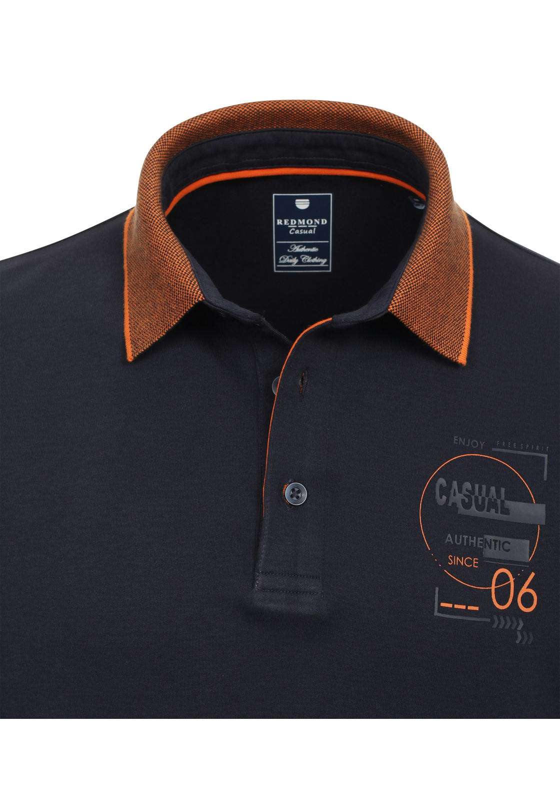 Redmond regular fit polo lange mouw, jersey, blauw - 241840950-10 Redmond regular fit polo lange mouw, jersey, blauw - 241840950-10
