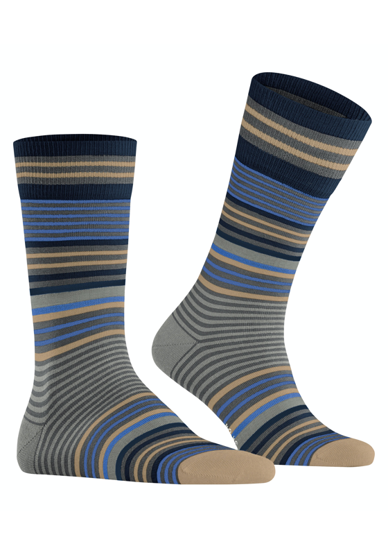 Burlington Stripe herensokken, grijs (dark grey) Burlington Stripe herensokken, grijs (dark grey)